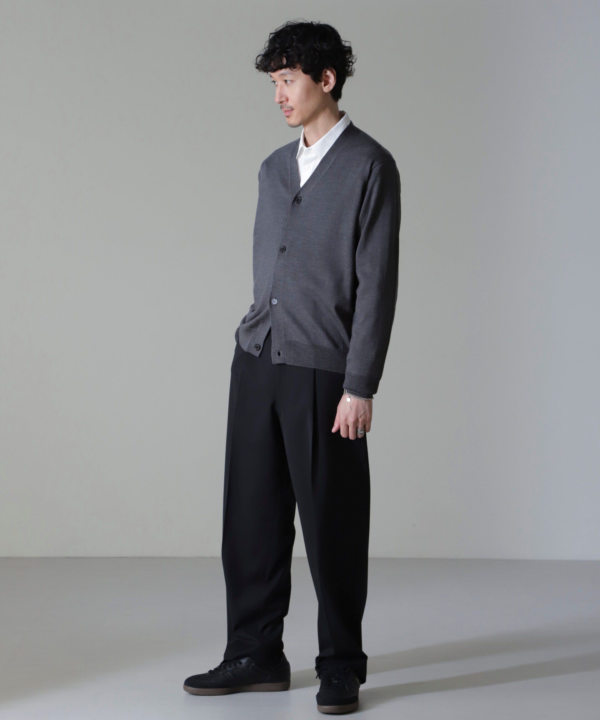 nano･universe「タスマニアミックスベーシックカーディガン」|ニット・セーター|