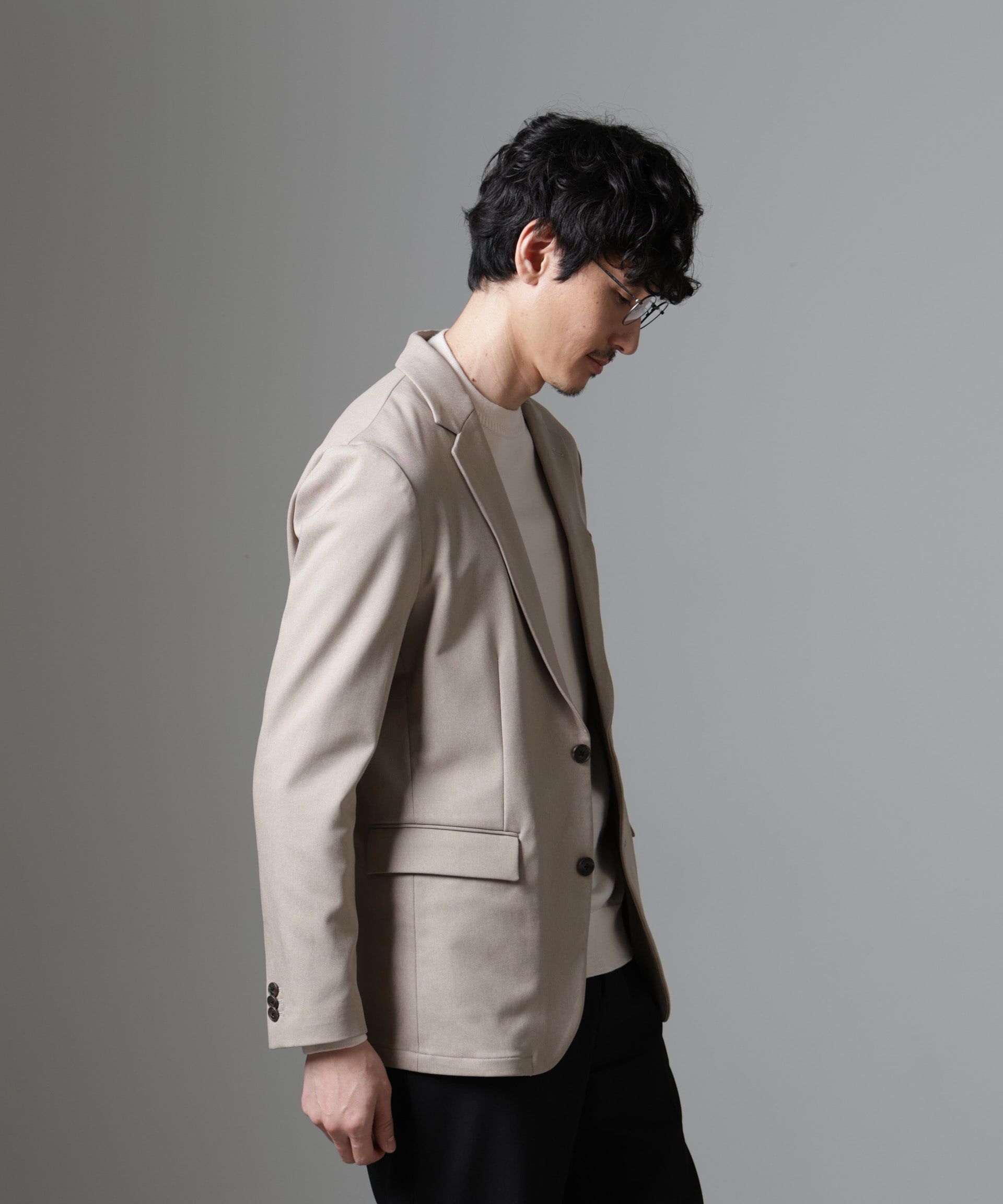 nano･universe「｢N JACKET BASIC｣CATINA(R)ﾒﾗﾝｼﾞ二重織ﾂｲﾙｽﾄﾚｯﾁｼﾞｬｹｯﾄ(ｾ 」|スーツ|