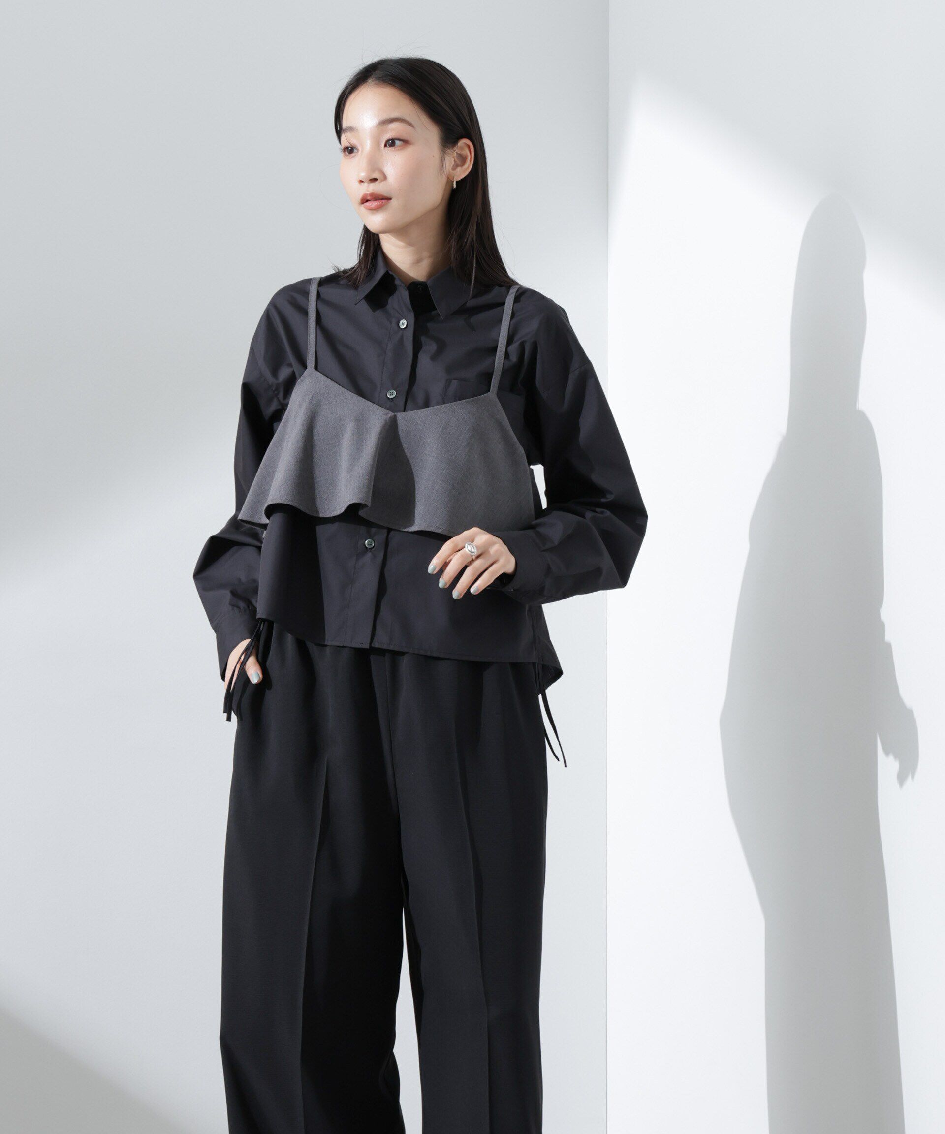 nano･universe「キャミソールビスチェ＋スキッパーワンピースSET」|ワンピース|