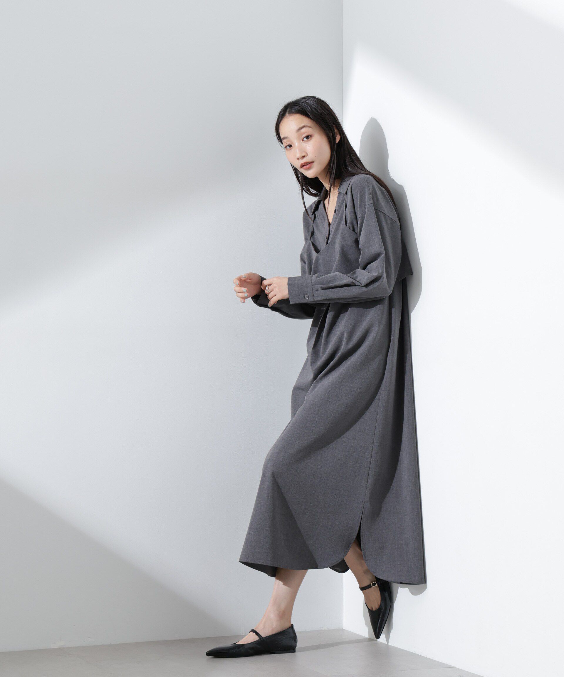 nano･universe「キャミソールビスチェ＋スキッパーワンピースSET」|ワンピース|