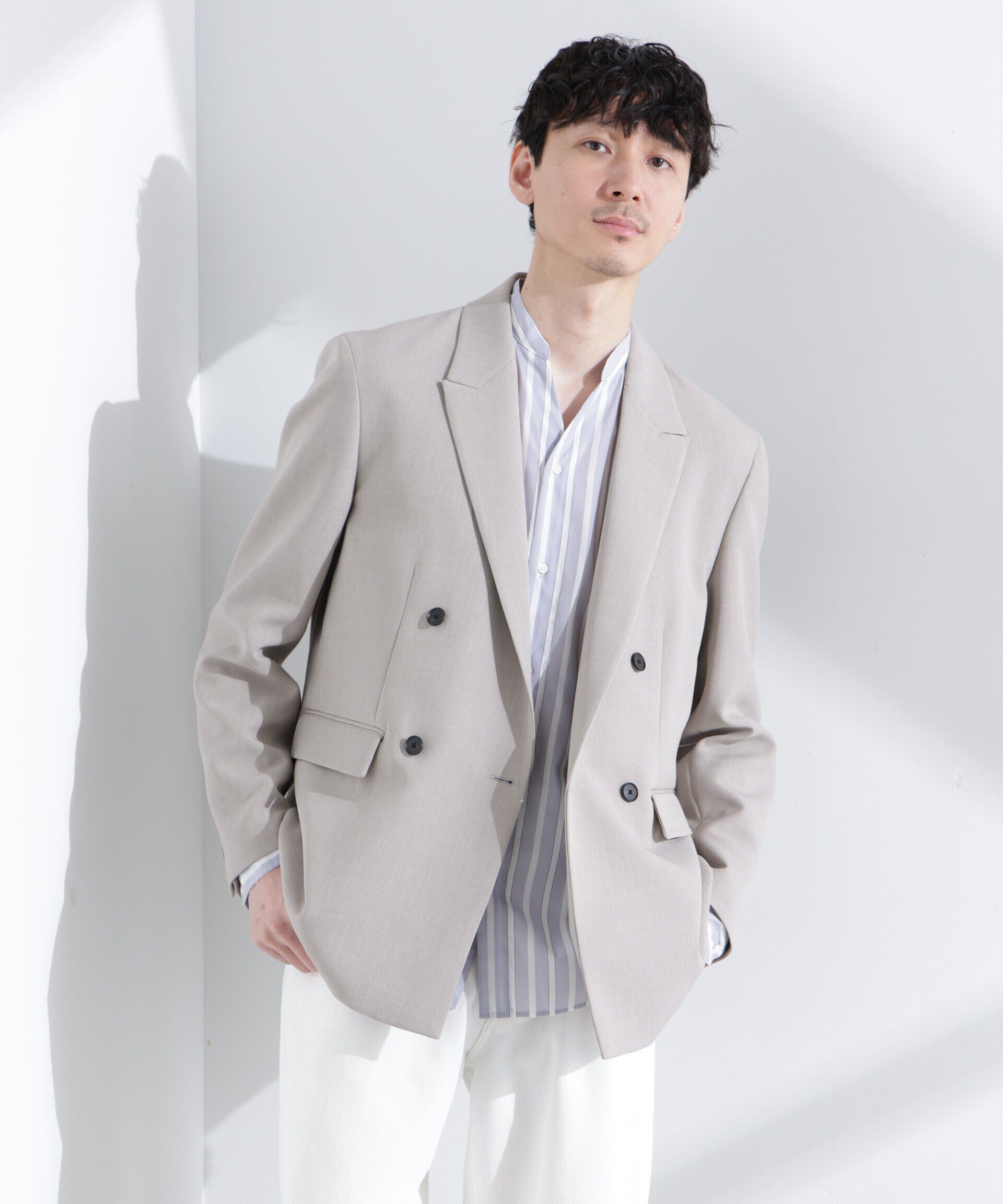 nano･universe「ReflaxR ダブルクロスウェザージャケット（セットアップ可）」|テーラードジャケット|