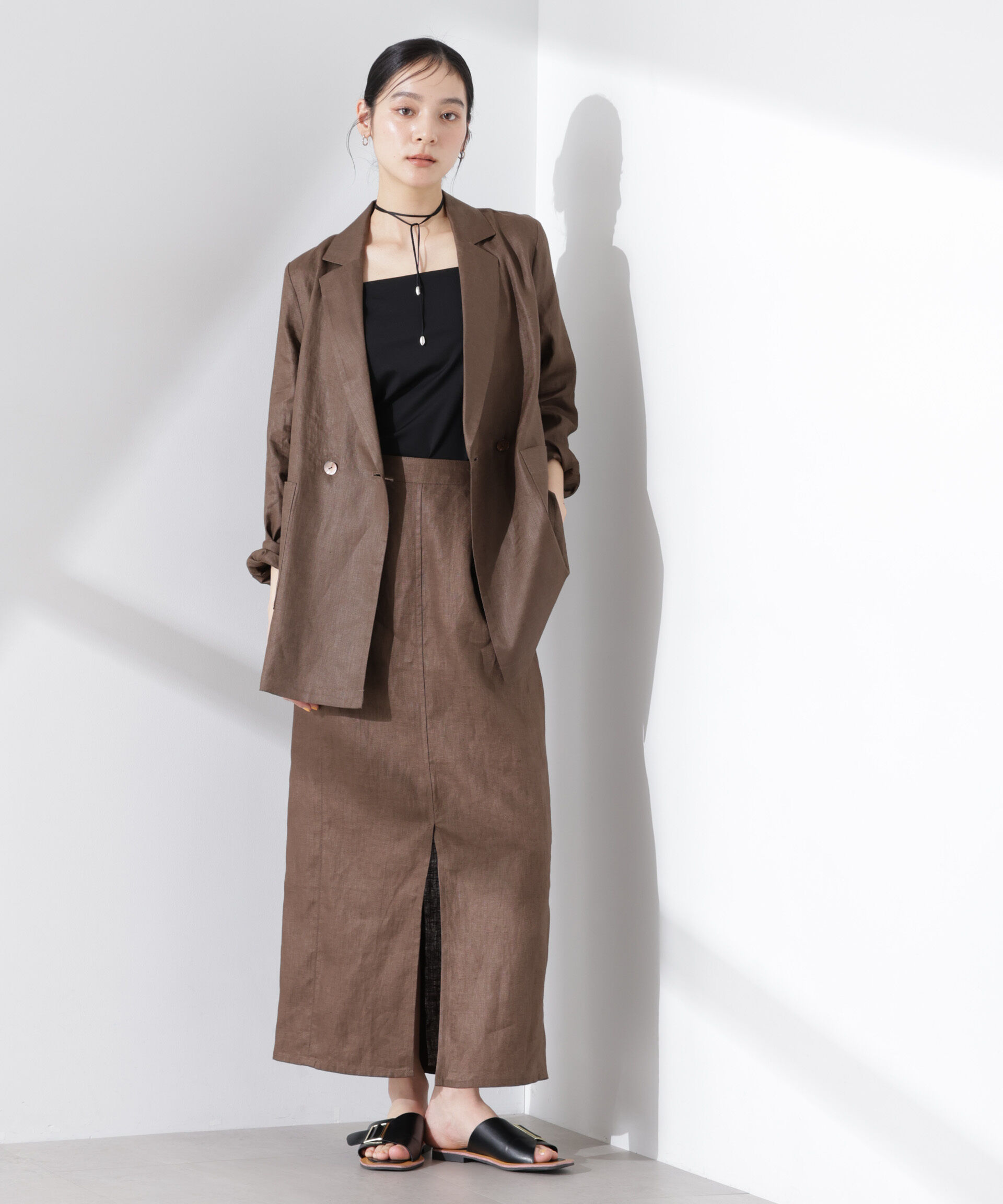 nano･universe「ヨーロピアンフラックス サイド切替Iラインスカート（セットアップ可）」|スカート|