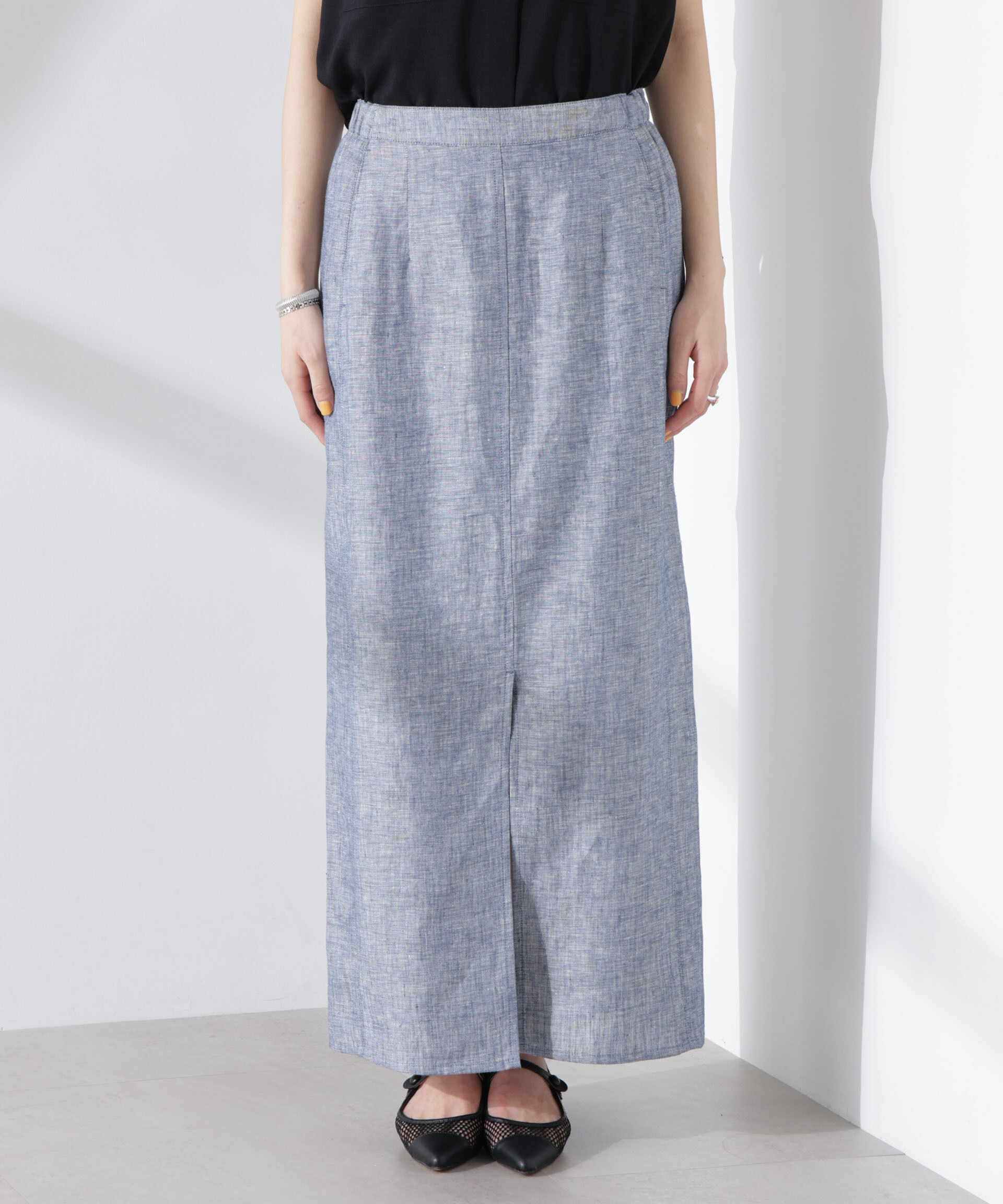 nano･universe「ヨーロピアンフラックス サイド切替Iラインスカート（セットアップ可）」|スカート|