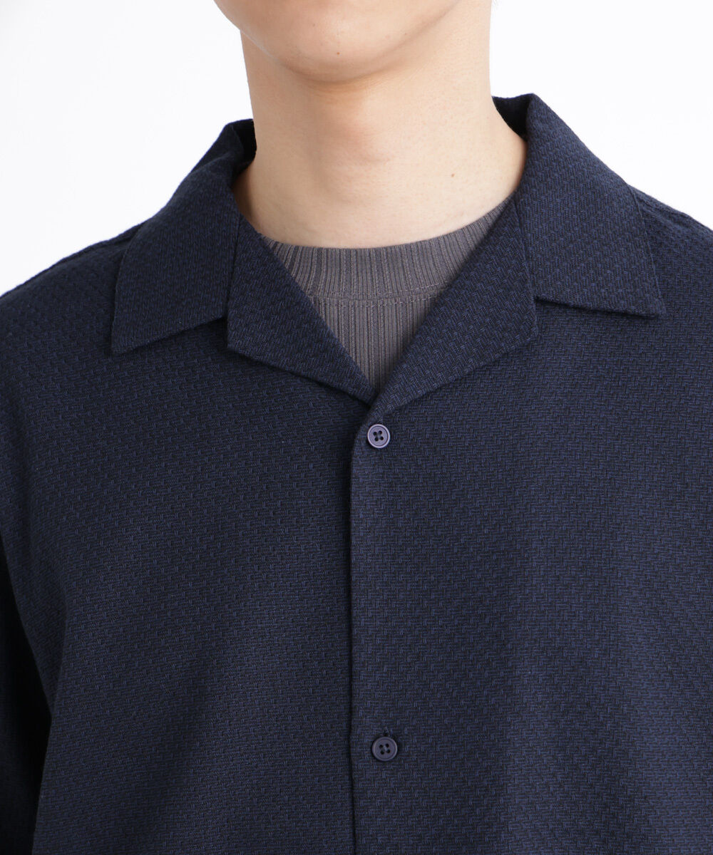 nano･universe「コットンリネン交織開襟シャツ 半袖」|シャツ・ブラウス|