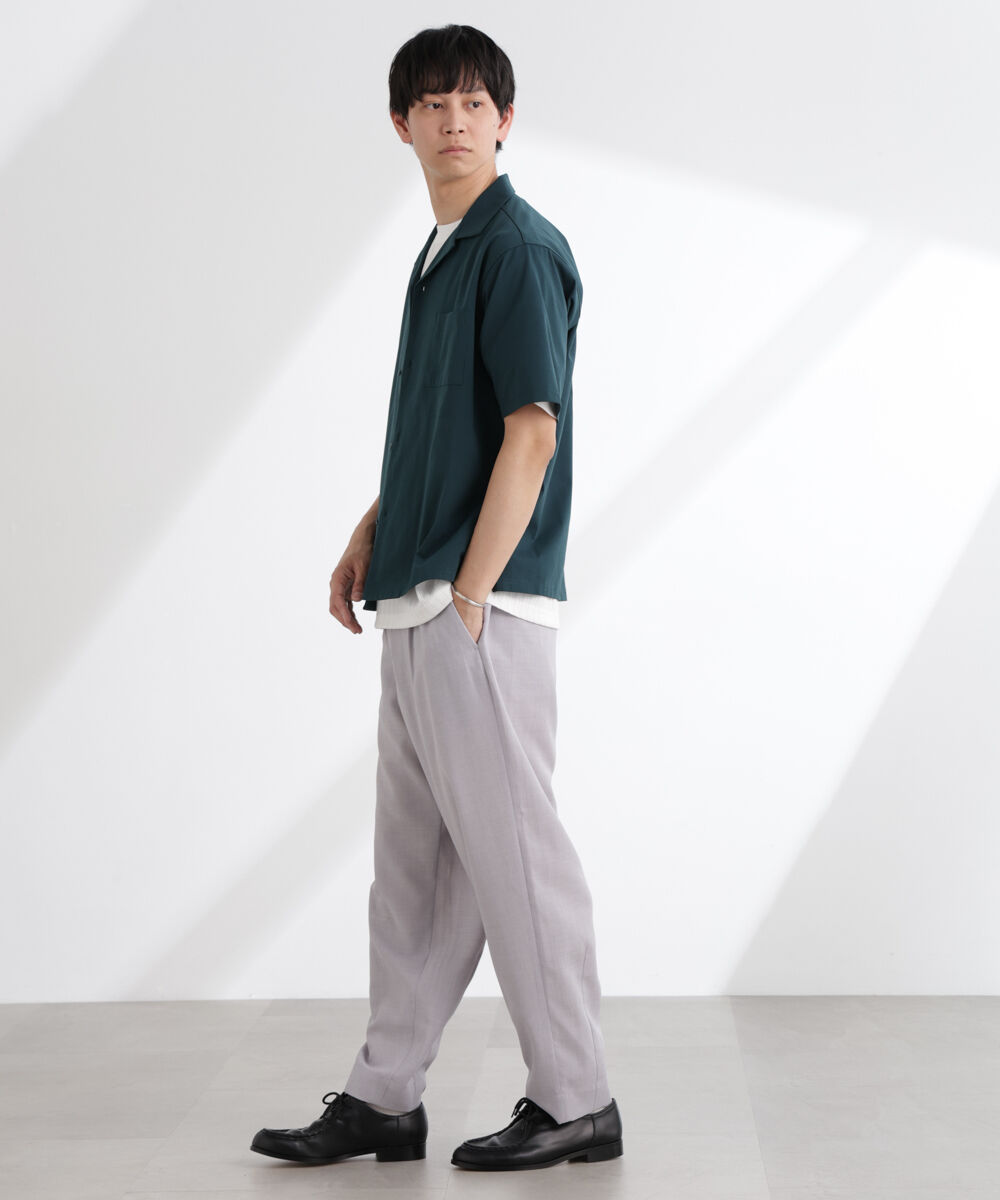 nano･universe「ドライジャージーオープンカラーシャツ 半袖(セットアップ可)」|シャツ・ブラウス|