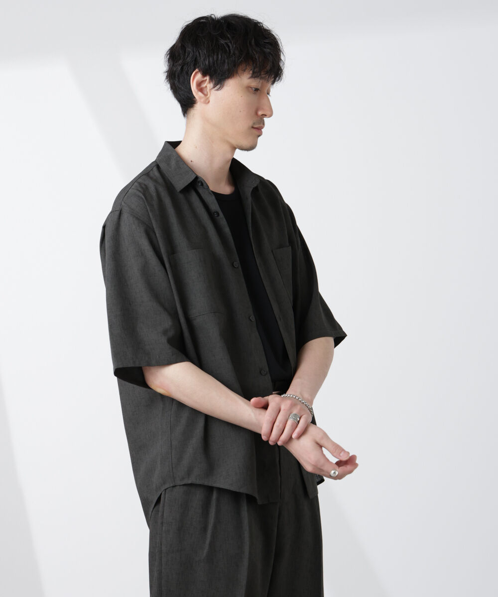 nano･universe「テックリネンシャツ 半袖」|シャツ・ブラウス|