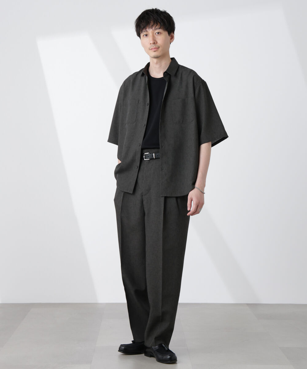 nano･universe「テックリネンシャツ 半袖」|シャツ・ブラウス|