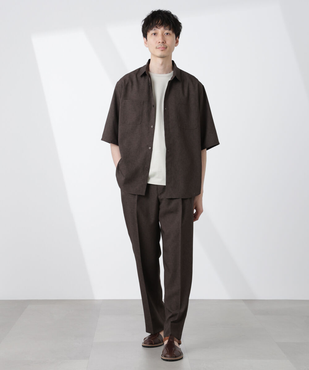nano･universe「テックリネンシャツ 半袖」|シャツ・ブラウス|