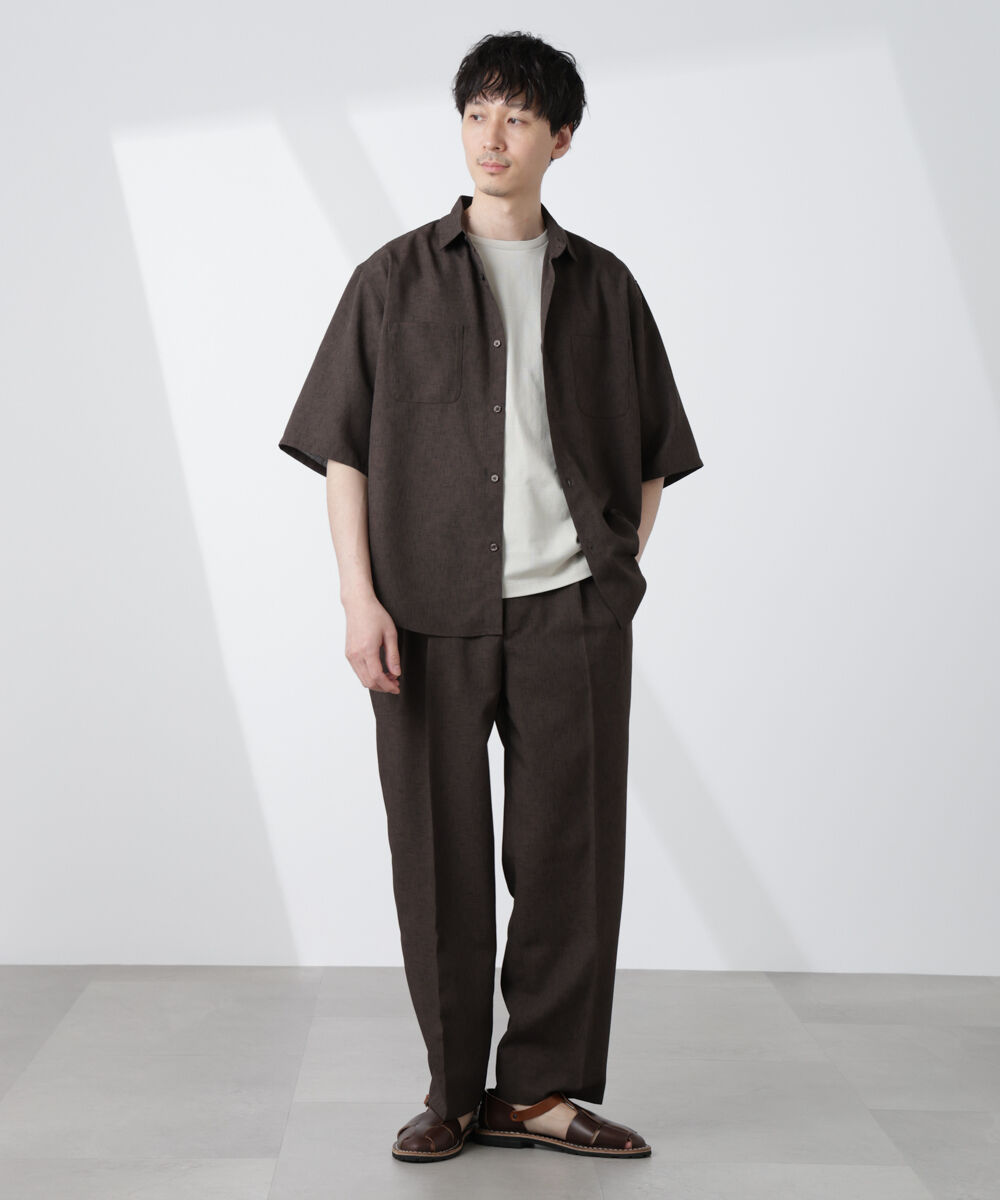 nano･universe「テックリネンシャツ 半袖」|シャツ・ブラウス|