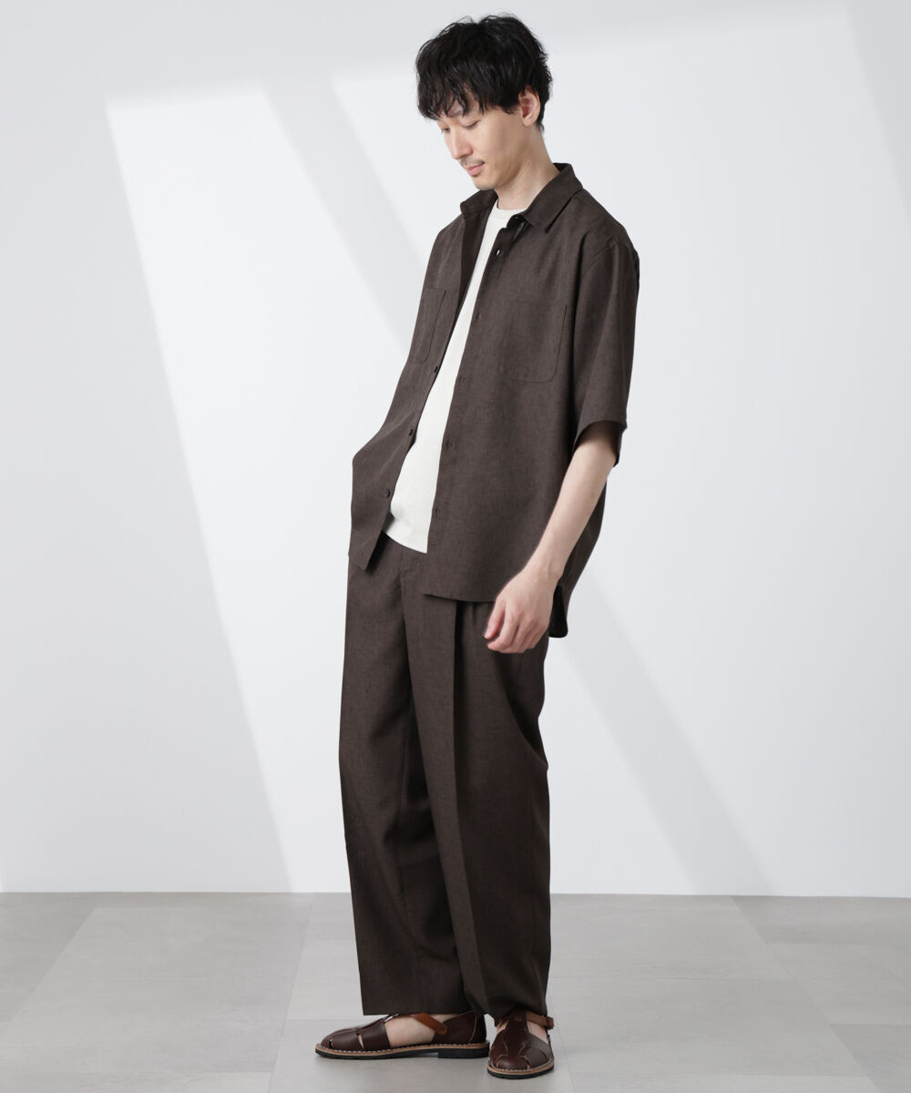 nano･universe「テックリネンシャツ 半袖」|シャツ・ブラウス|