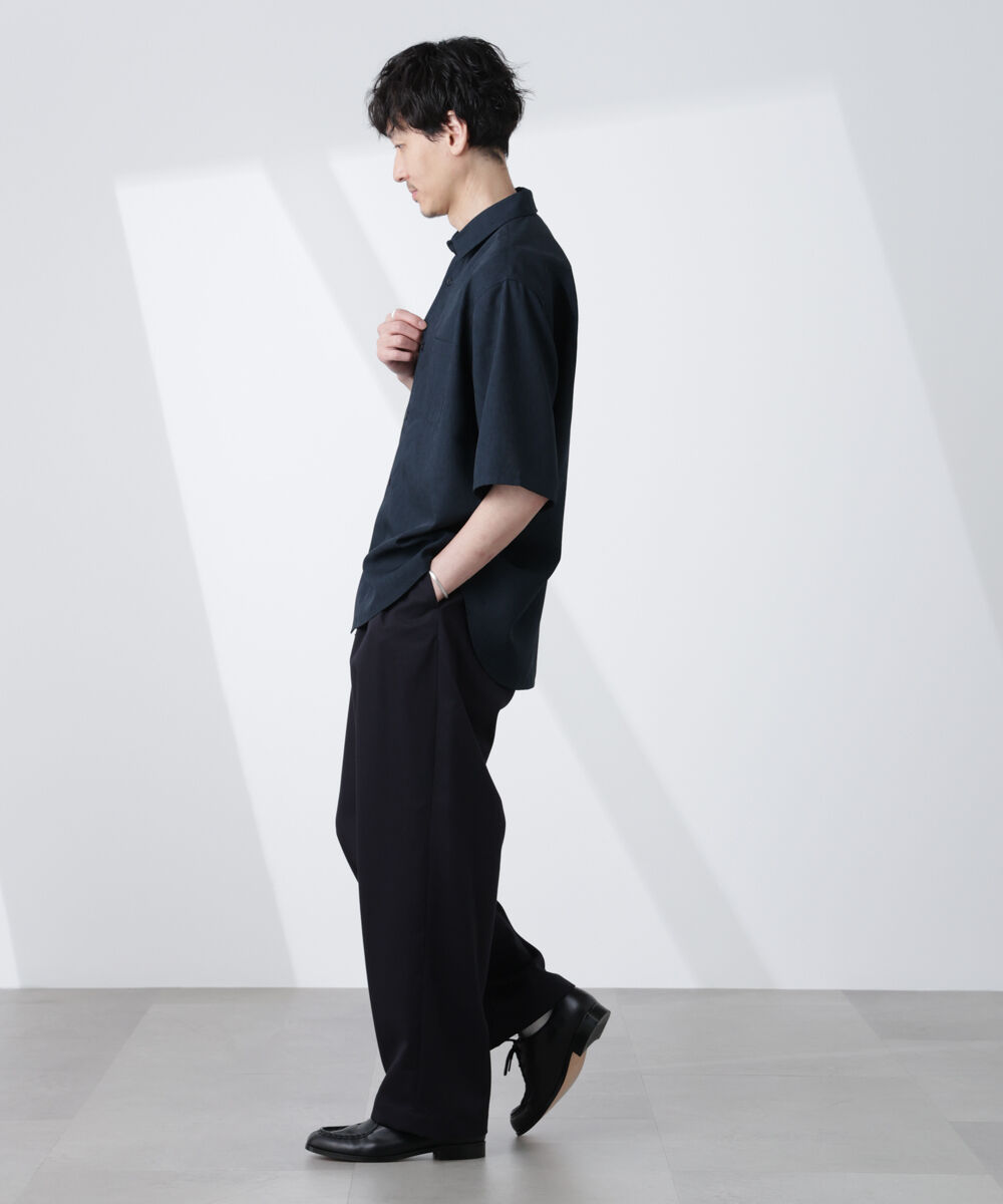 nano･universe「テックリネンシャツ 半袖」|シャツ・ブラウス|