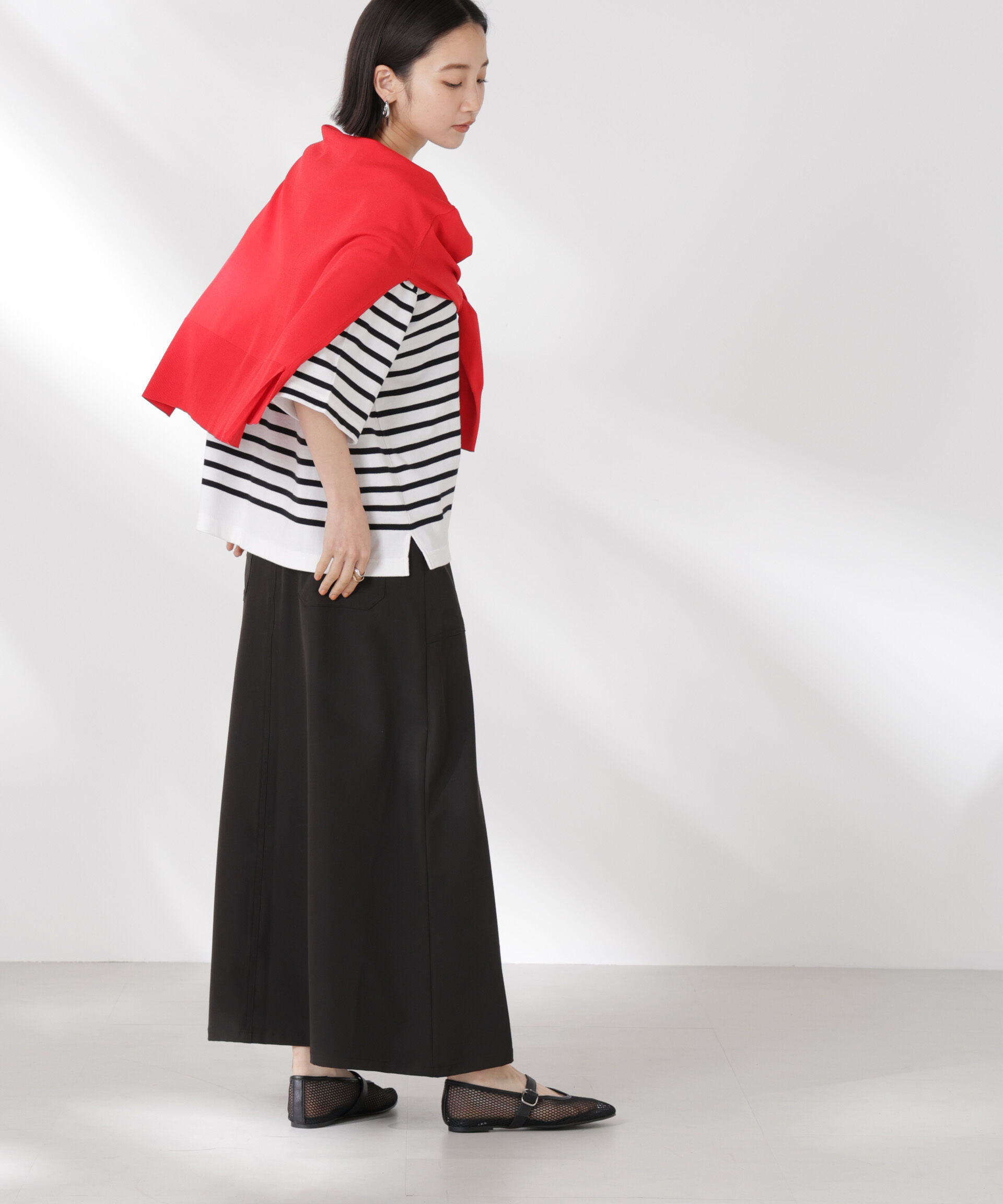 nano･universe「パネルボーダーワイドトップス」|Tシャツ・カットソー|