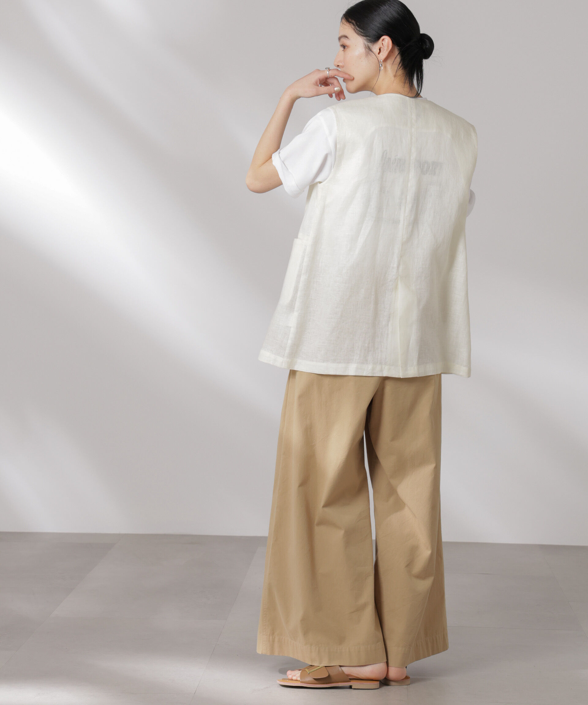 nano･universe「ヨーロピアンフラックス スリットポケットジレ（セットアップ可）」|テーラードジャケット|