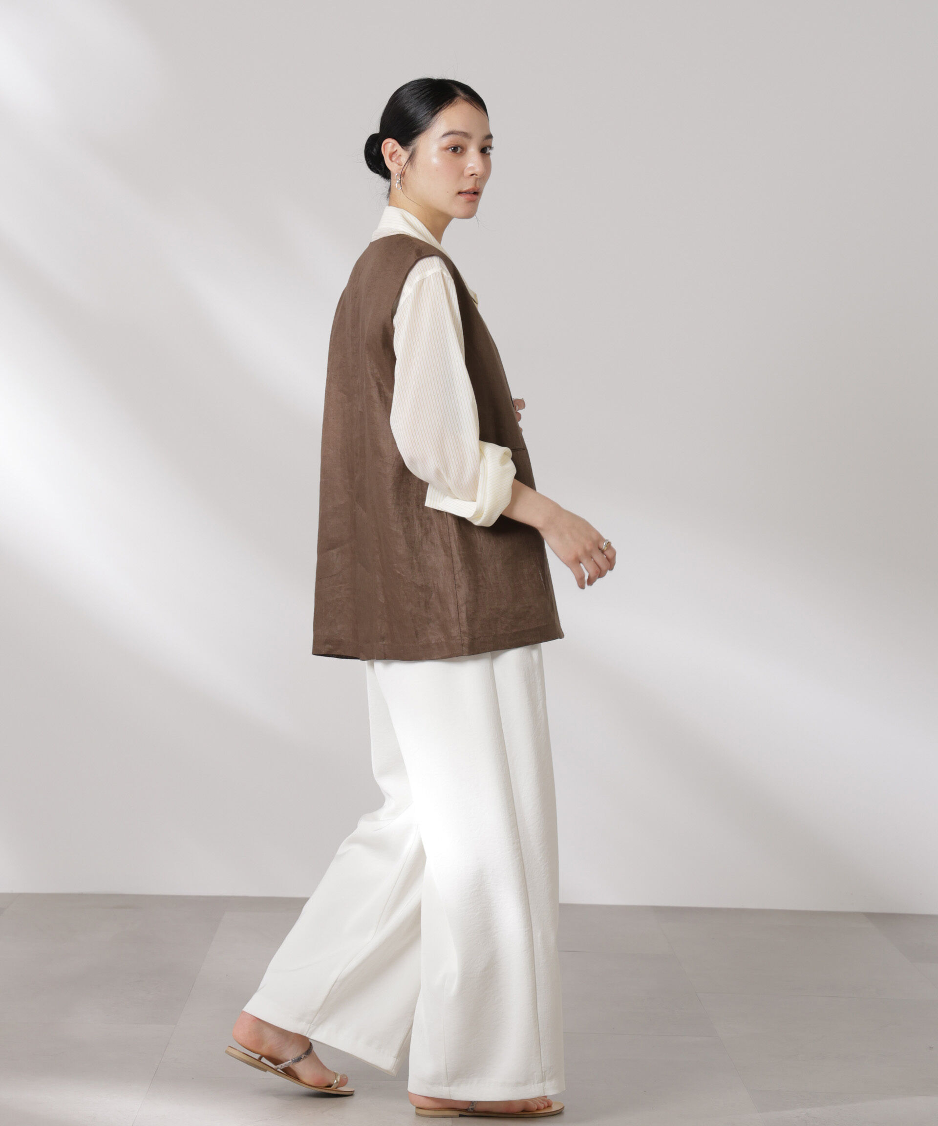 nano･universe「ヨーロピアンフラックス スリットポケットジレ（セットアップ可）」|テーラードジャケット|