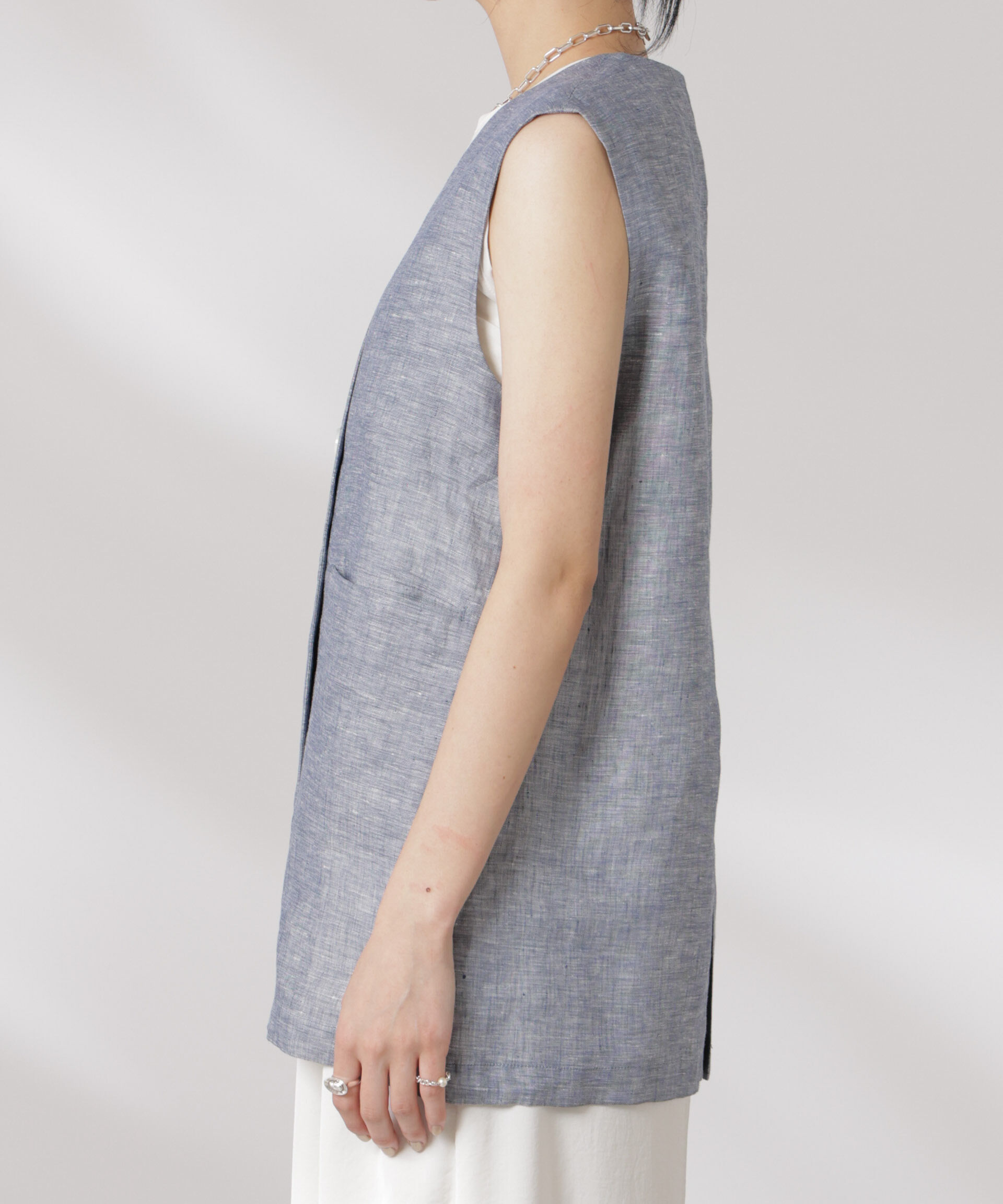 nano･universe「ヨーロピアンフラックス スリットポケットジレ（セットアップ可）」|テーラードジャケット|