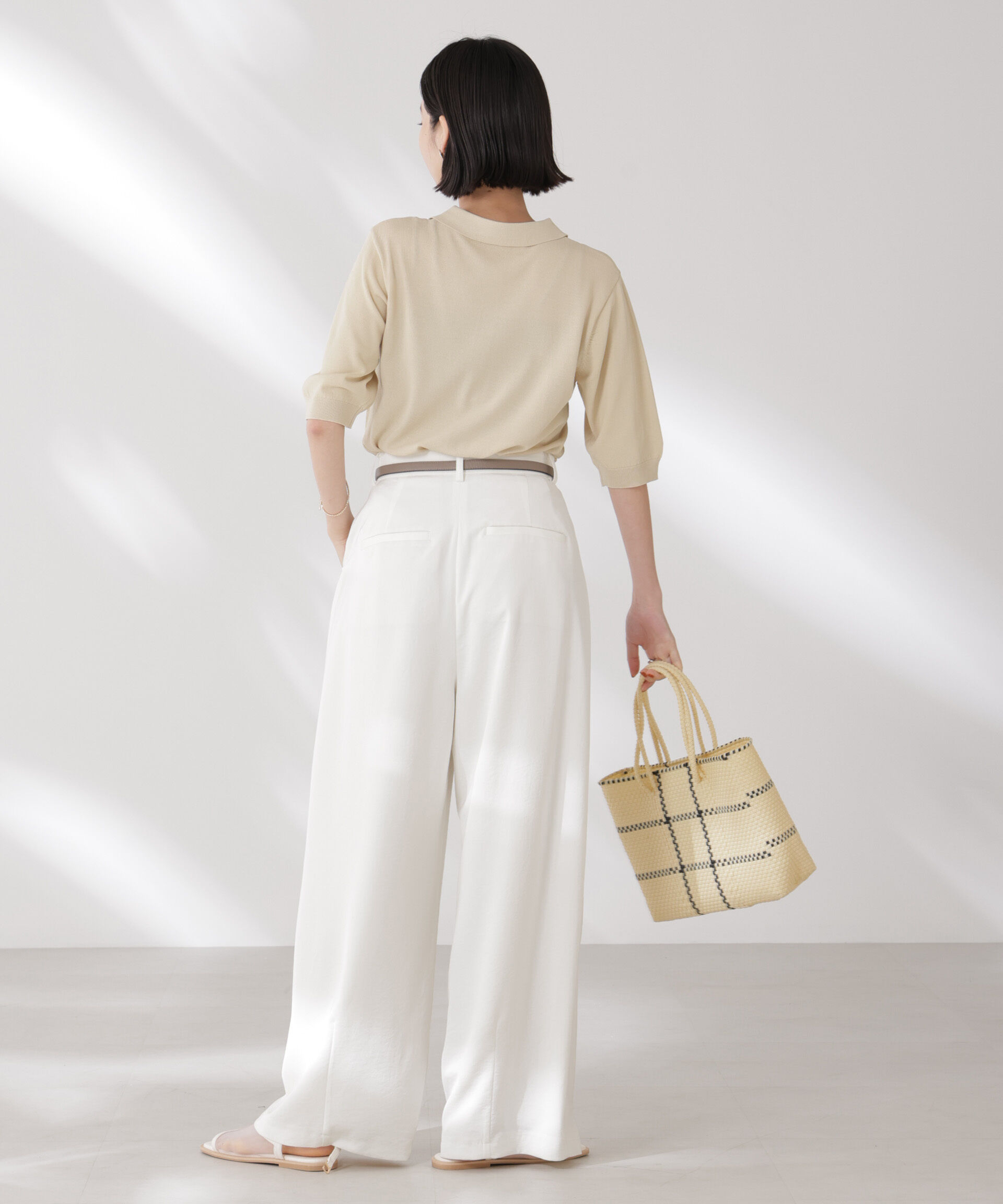 nano･universe「多機能強撚ポロニットトップス」|ニット・セーター|