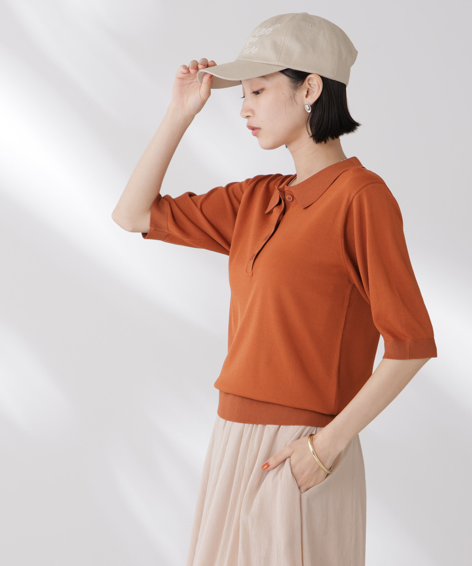 nano･universe「多機能強撚ポロニットトップス」|ニット・セーター|