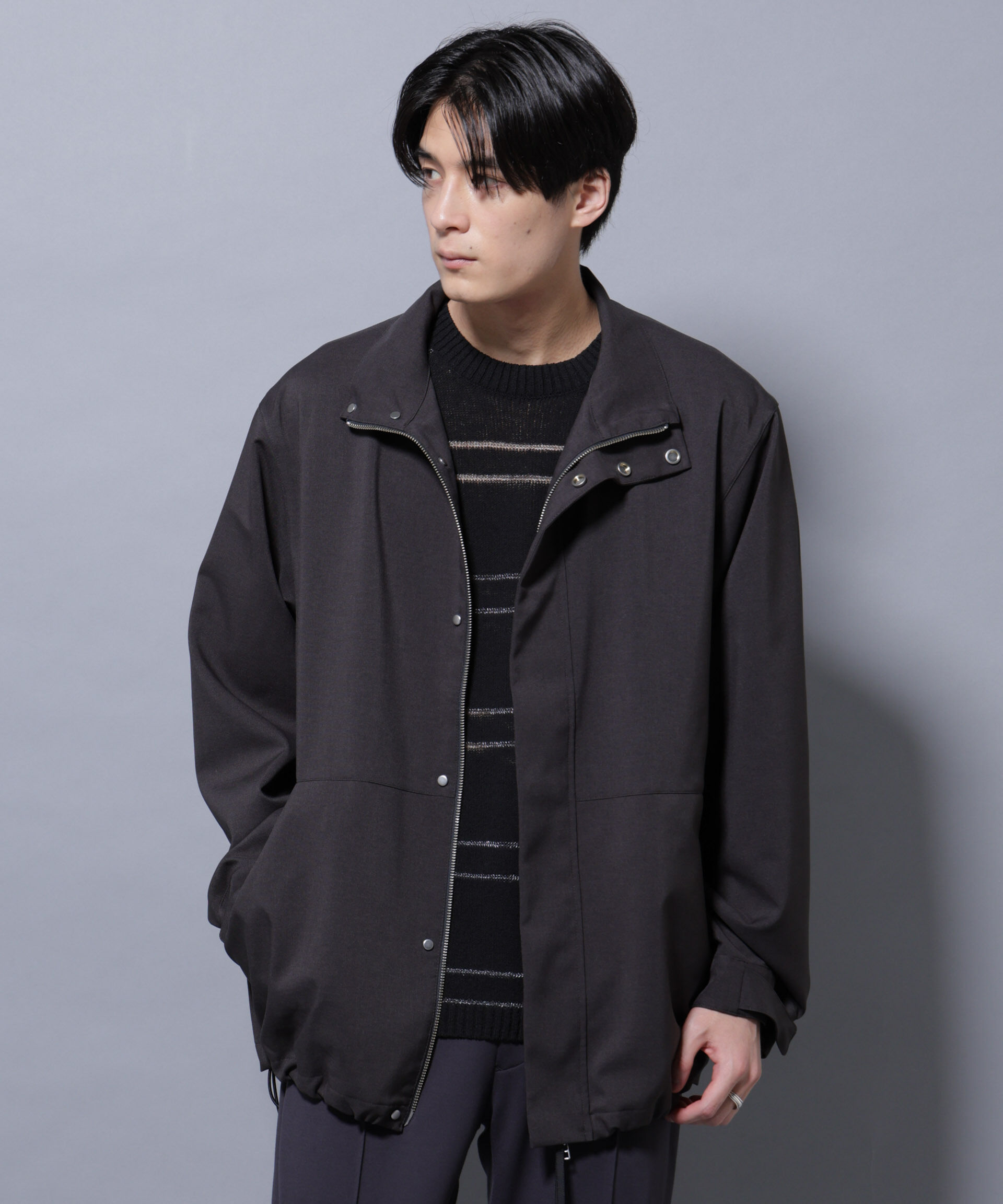 nano･universe「「RainComfortWear」ダントツ撥水透湿コーティング2WAYブルゾン」|ブルゾン・スタジャン|チャコール3