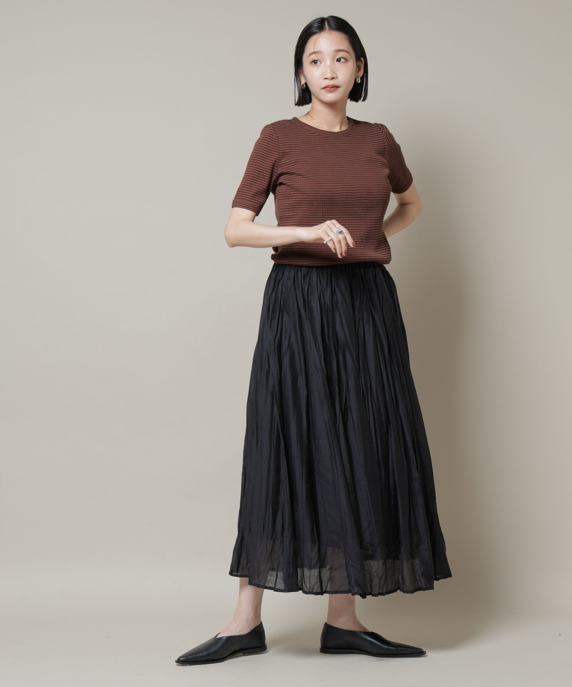 nano･universe「クリンクルシアースカート」|スカート|