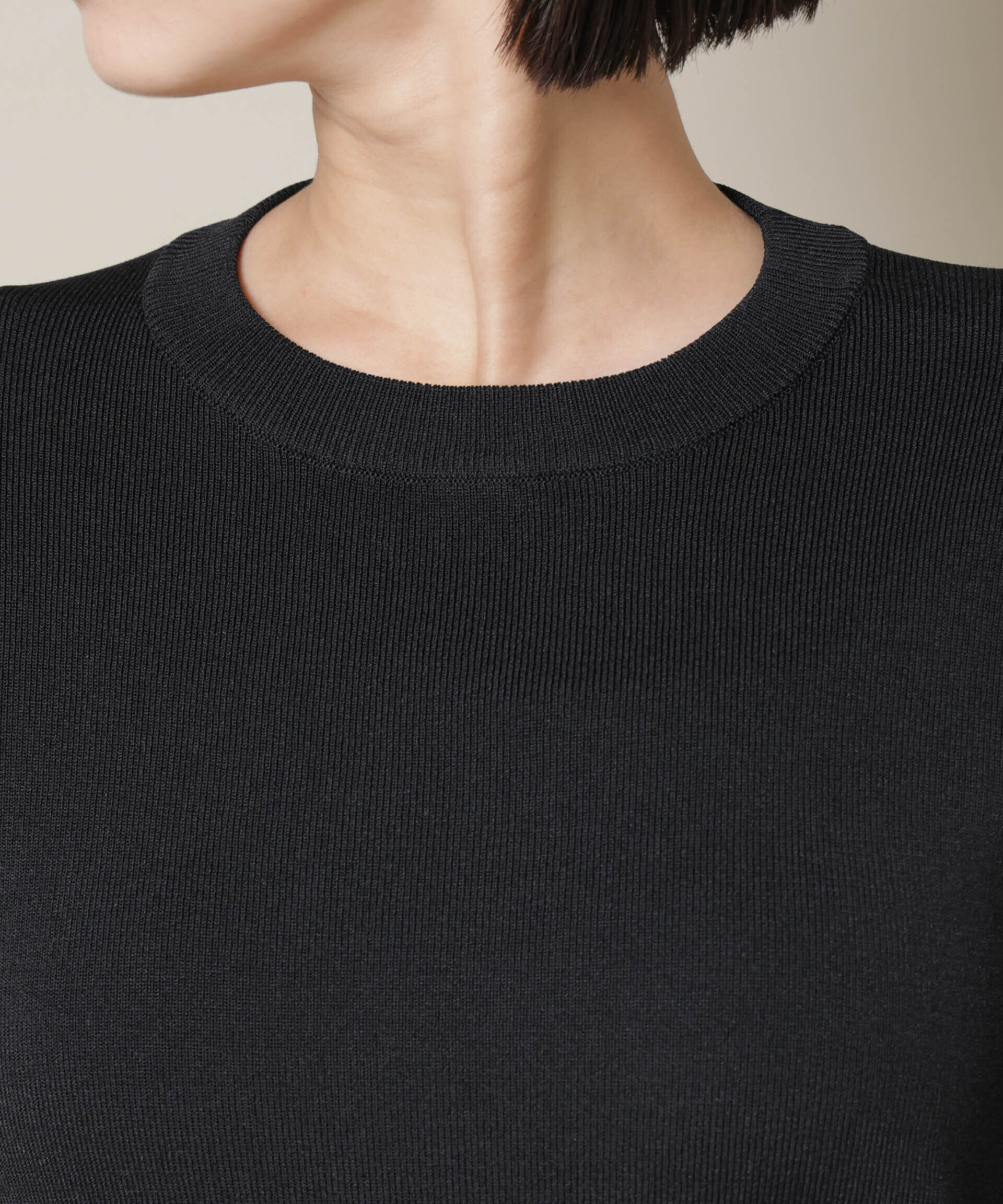 nano･universe「洗濯機洗い可UVカット接触冷感半袖ニット」|ニット・セーター|