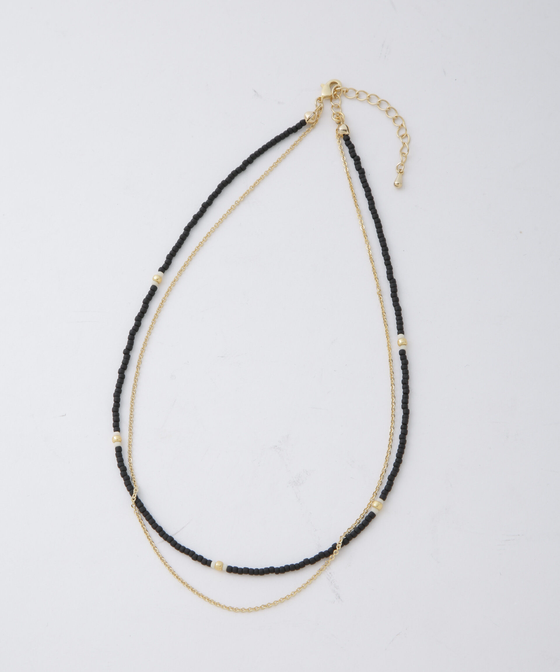 nano･universe「マットビーズ＆チェーン2連ネックレス」|ネックレス|