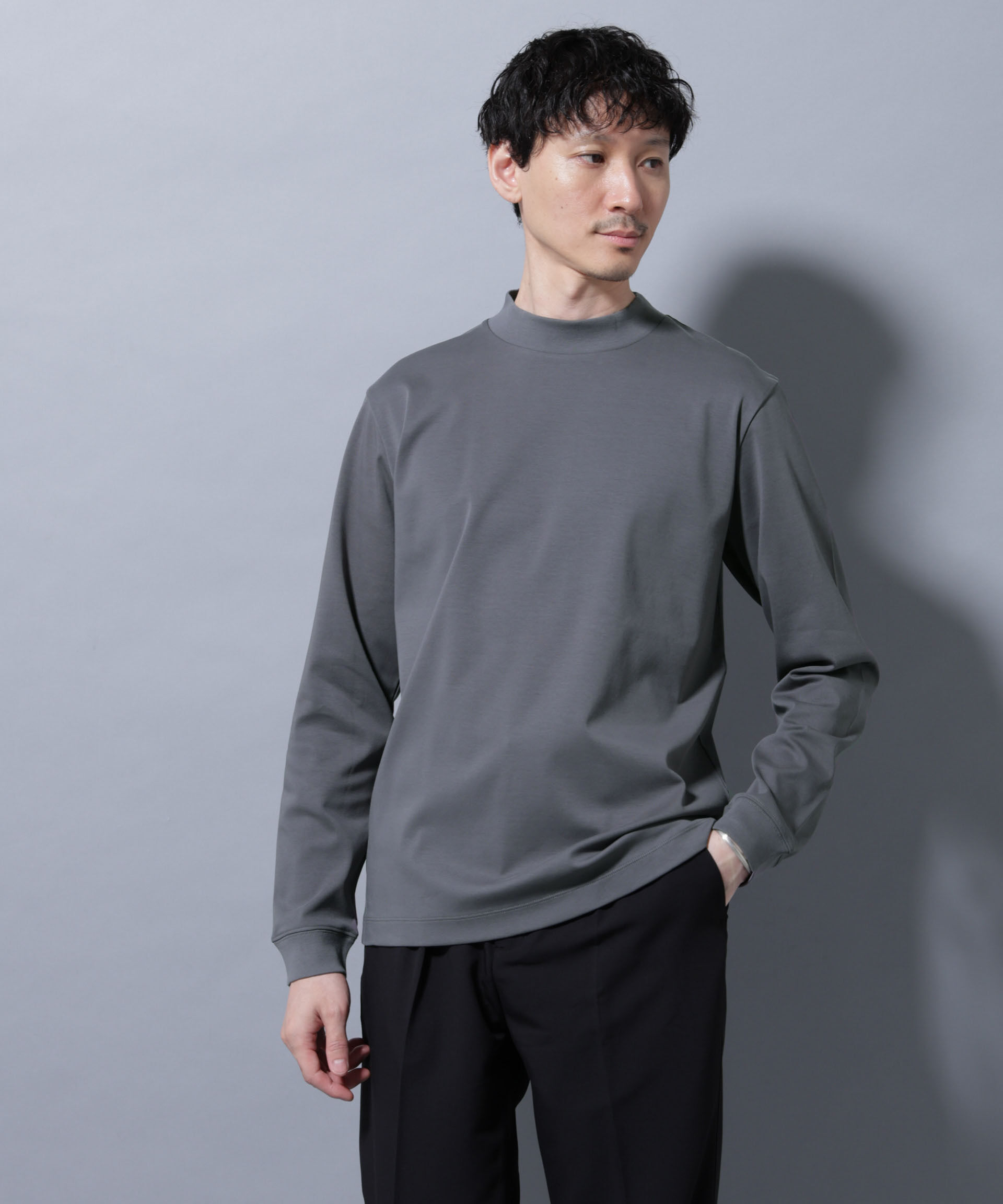 nano･universe「アンチスメルモックネックTシャツ 長袖」|Tシャツ・カットソー|