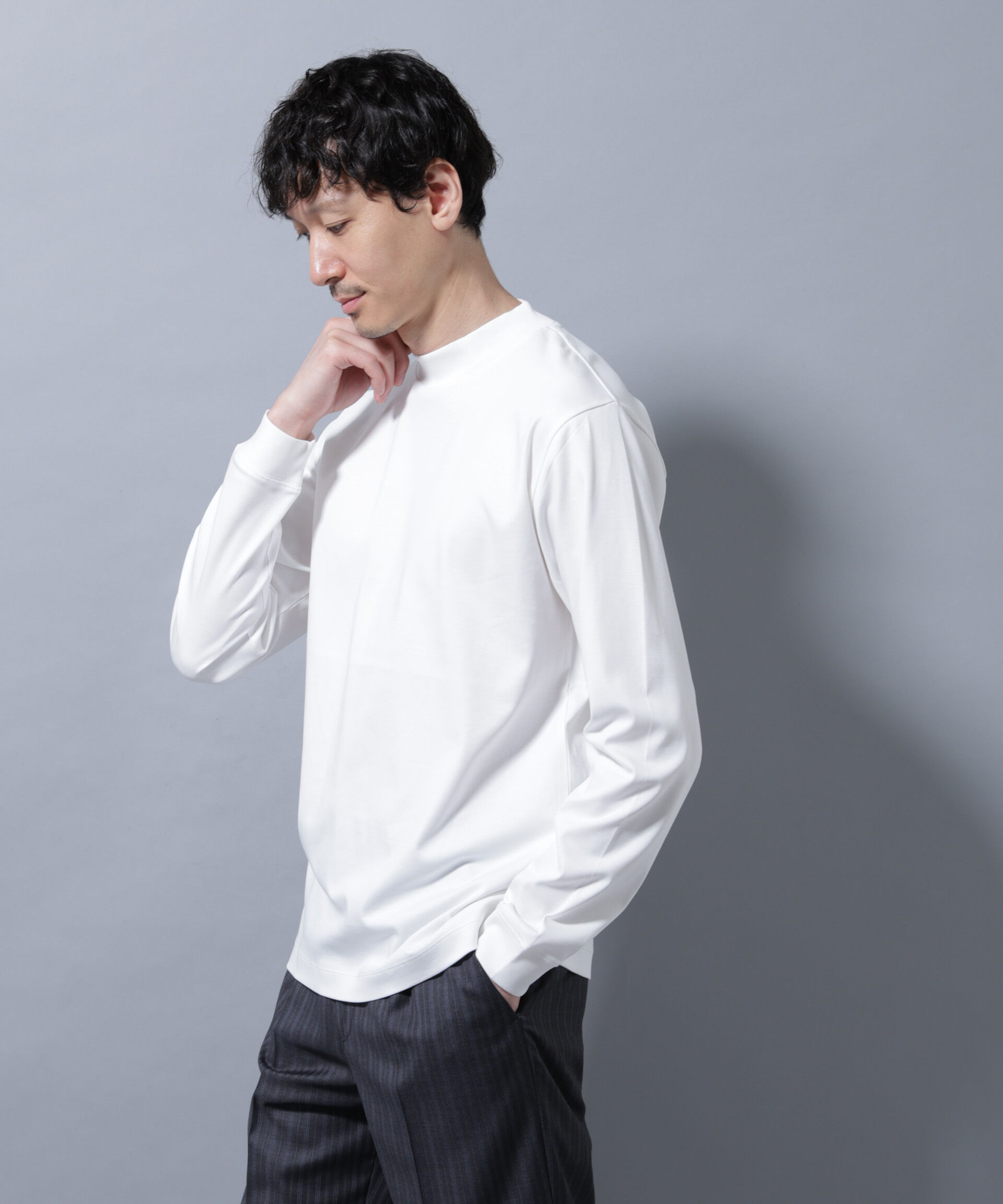 nano･universe「アンチスメルモックネックTシャツ 長袖」|Tシャツ・カットソー|