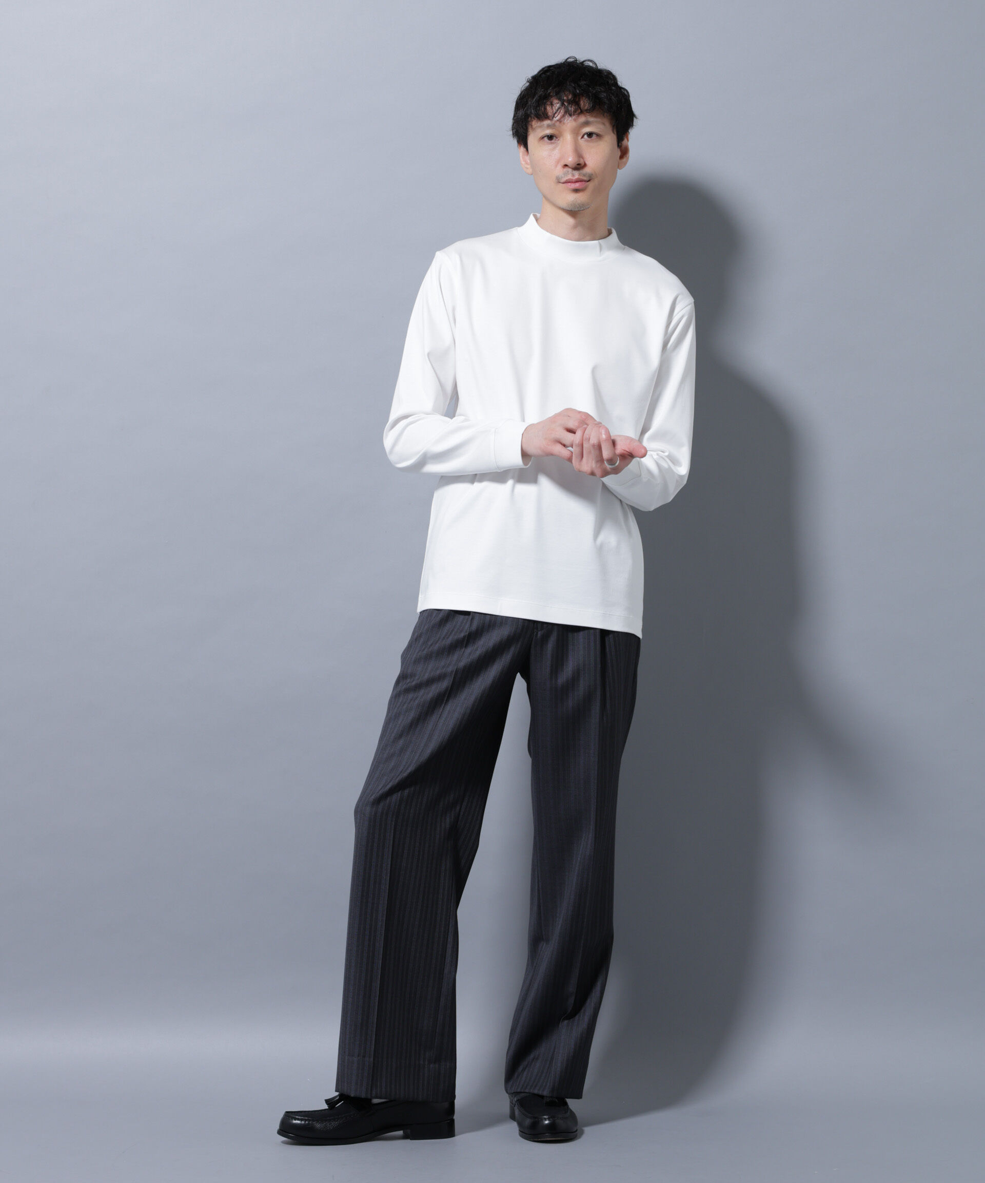 nano･universe「アンチスメルモックネックTシャツ 長袖」|Tシャツ・カットソー|