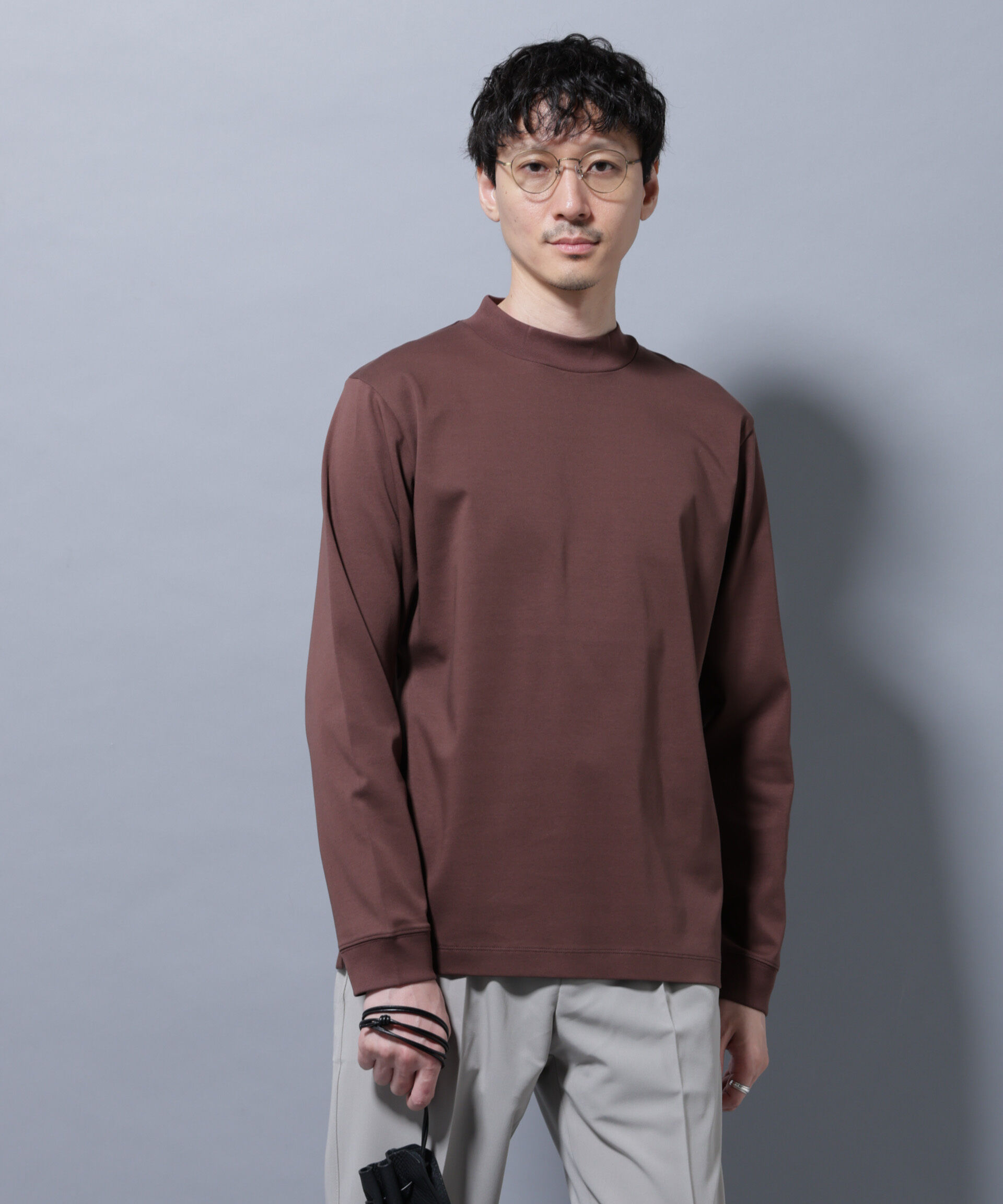 nano･universe「アンチスメルモックネックTシャツ 長袖」|Tシャツ・カットソー|レンガ6