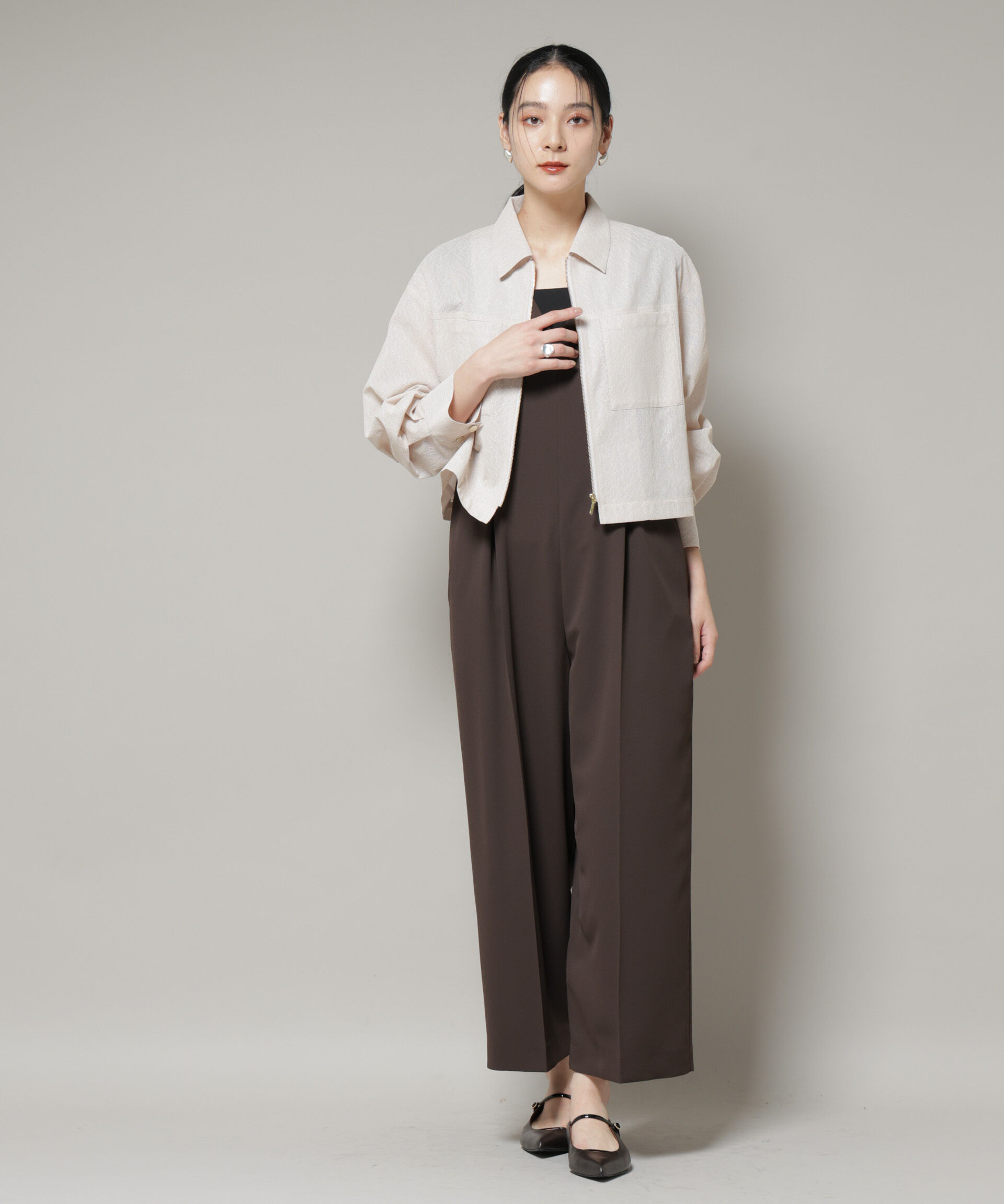 nano･universe「レースボンディングシャツブルゾン」|テーラードジャケット|