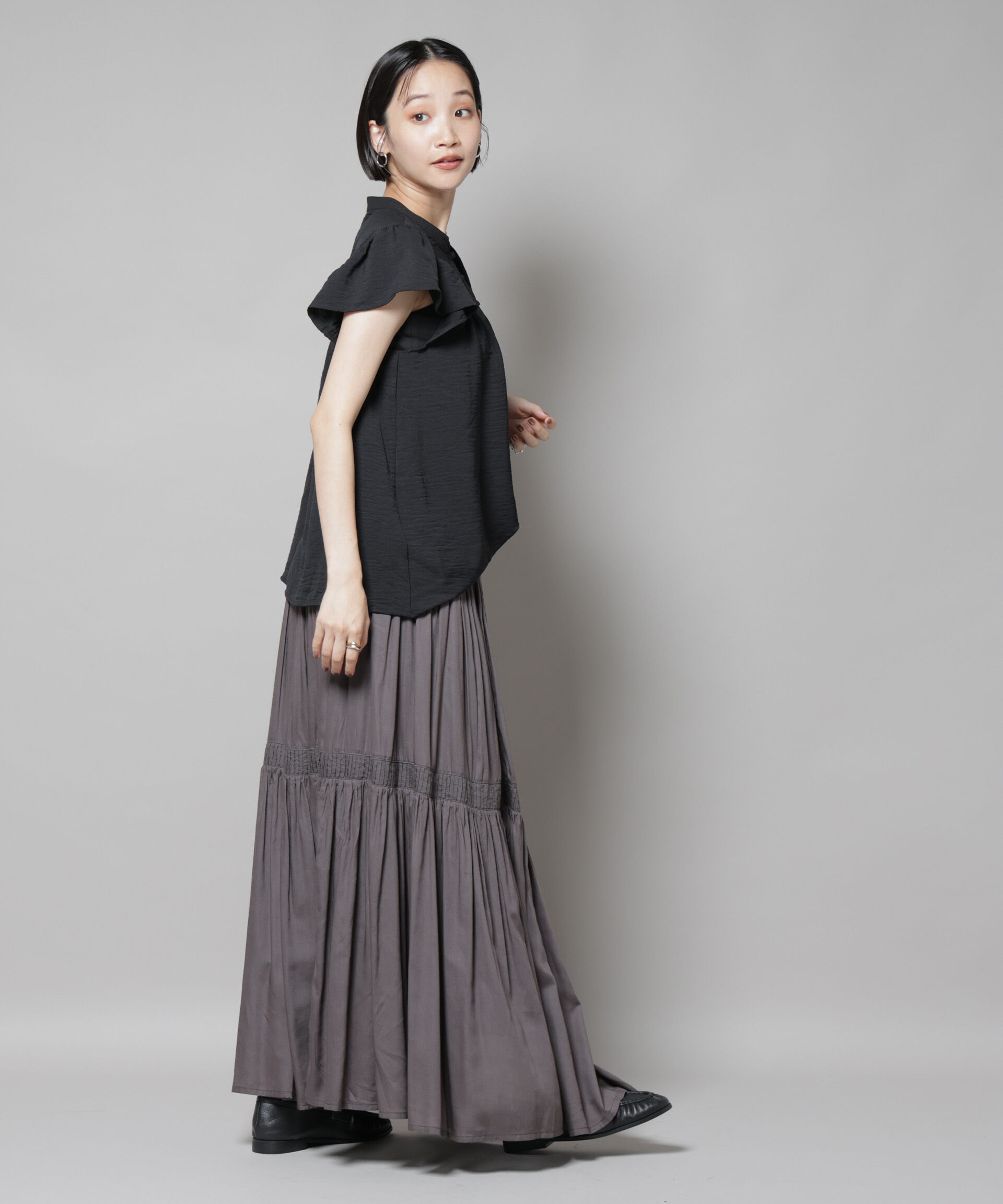 nano･universe「フリルスリーブブラウス(セットアップ可)」|シャツ・ブラウス|