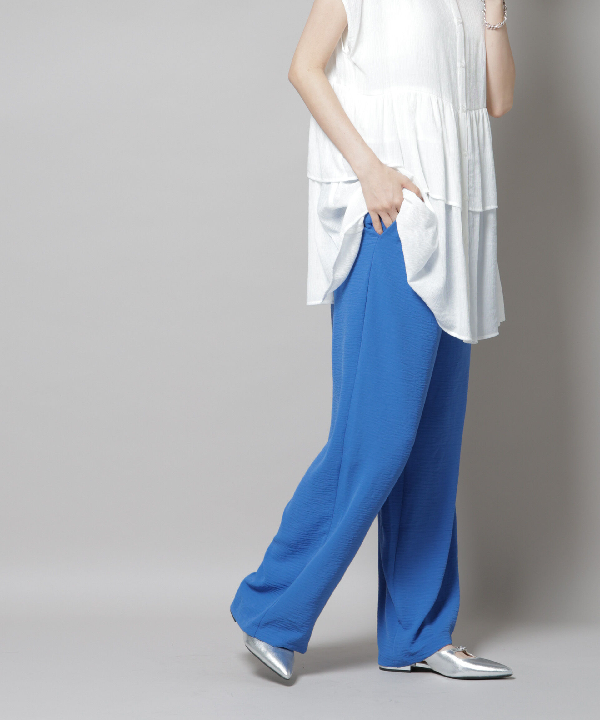 nano･universe「イージードロストワイドパンツ(セットアップ可)」|チノ|