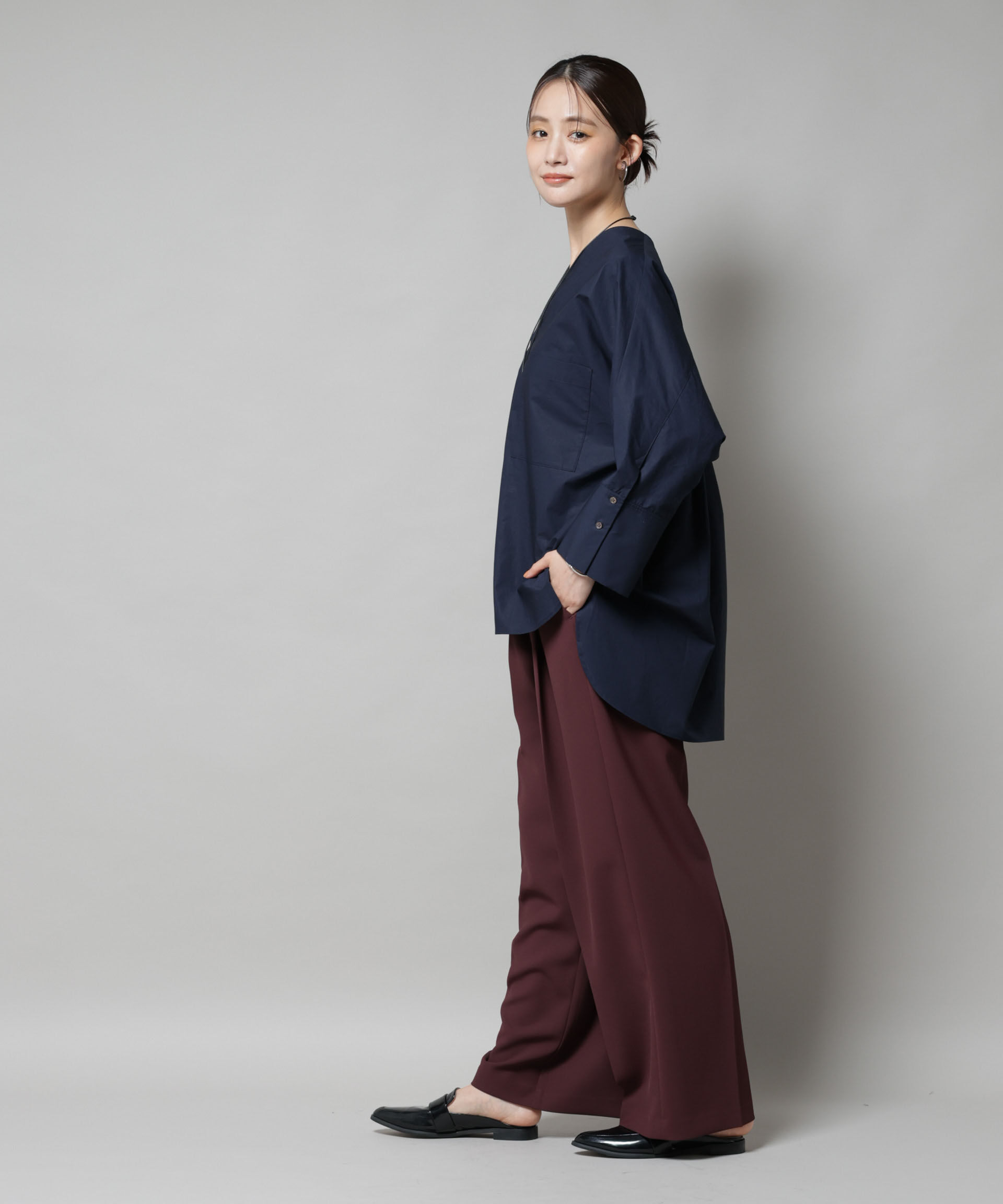 nano･universe「ツイルワイドスラックス」|チノ|