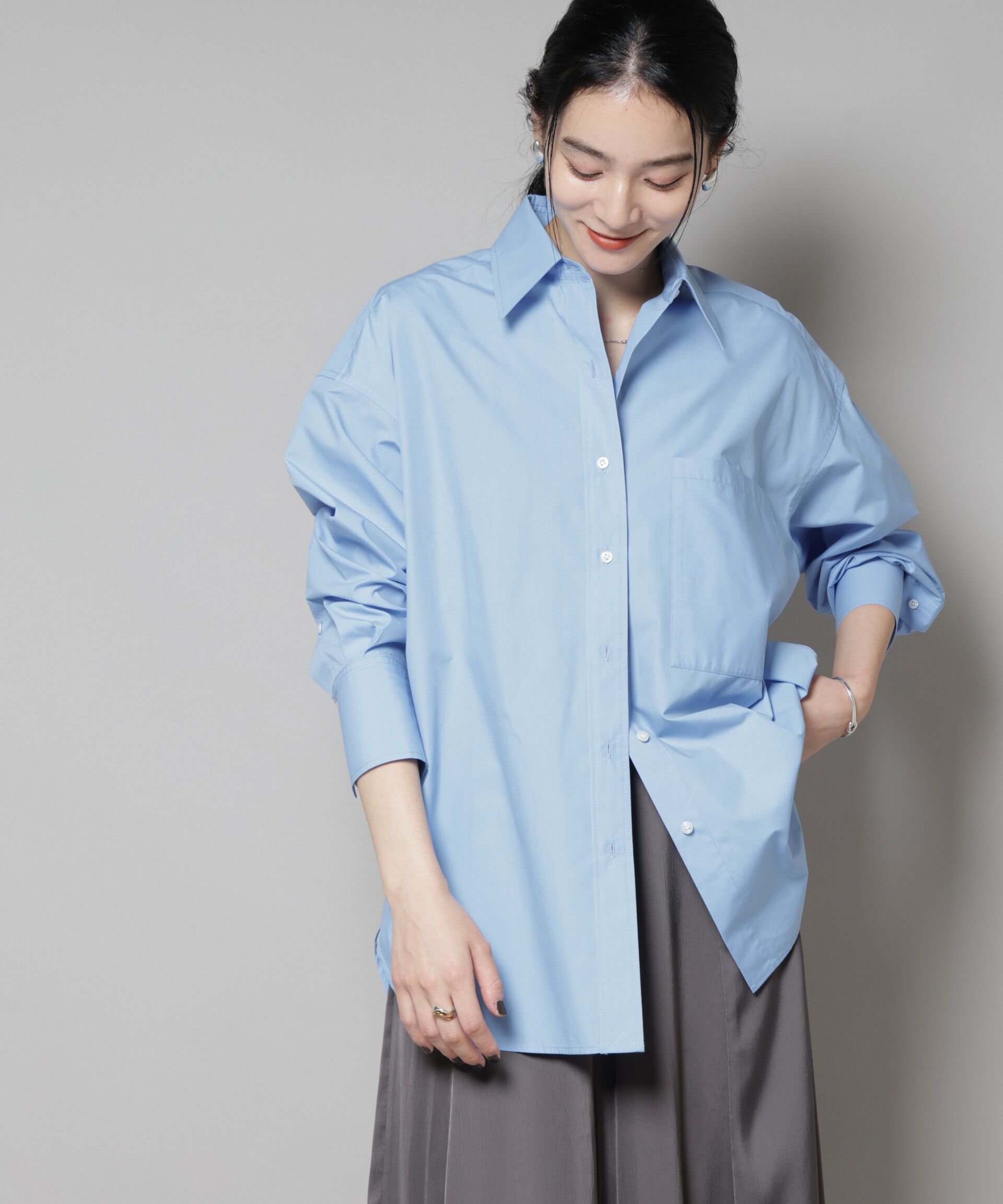 nano･universe「バッククロスオーバーシャツ」|シャツ・ブラウス|