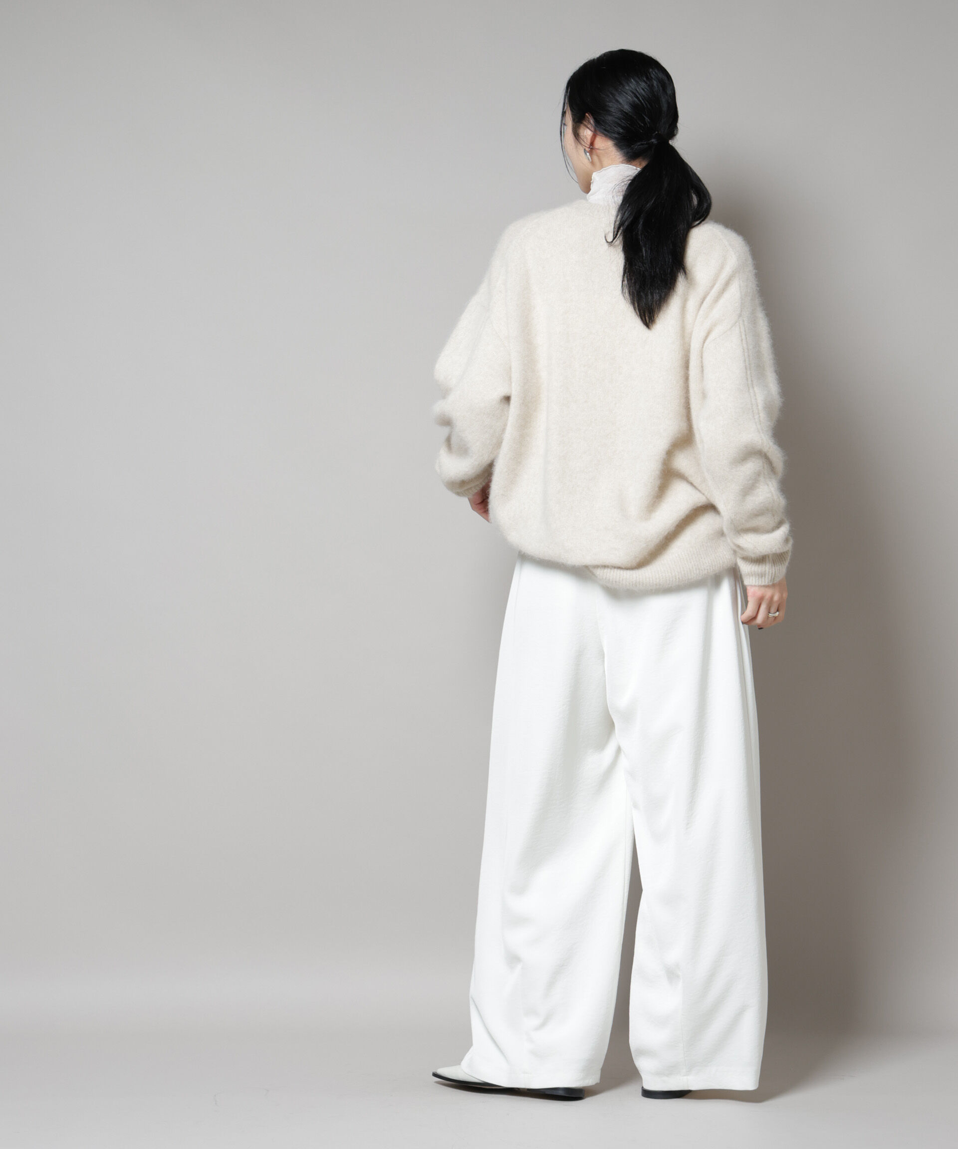 nano･universe「ウォッシャブルフォックスクルーワイドニットプルオーバー」|ニット・セーター|