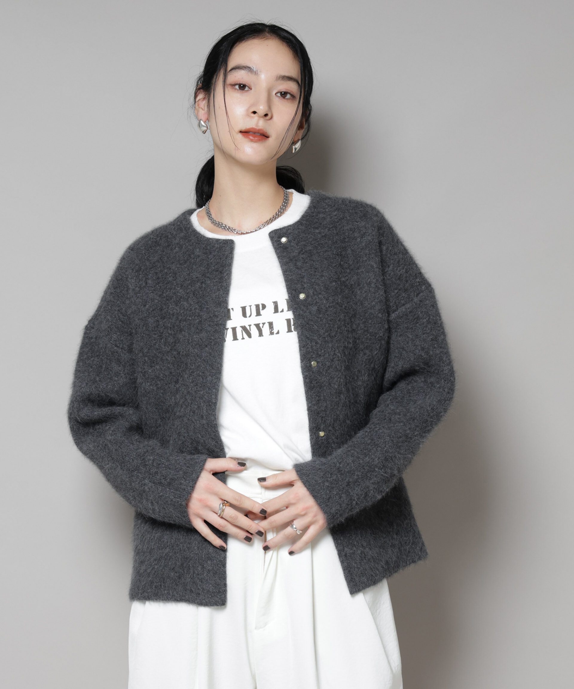 nano･universe「ウォッシャブルフォックスリバーニットジャケット」|ニット・セーター|