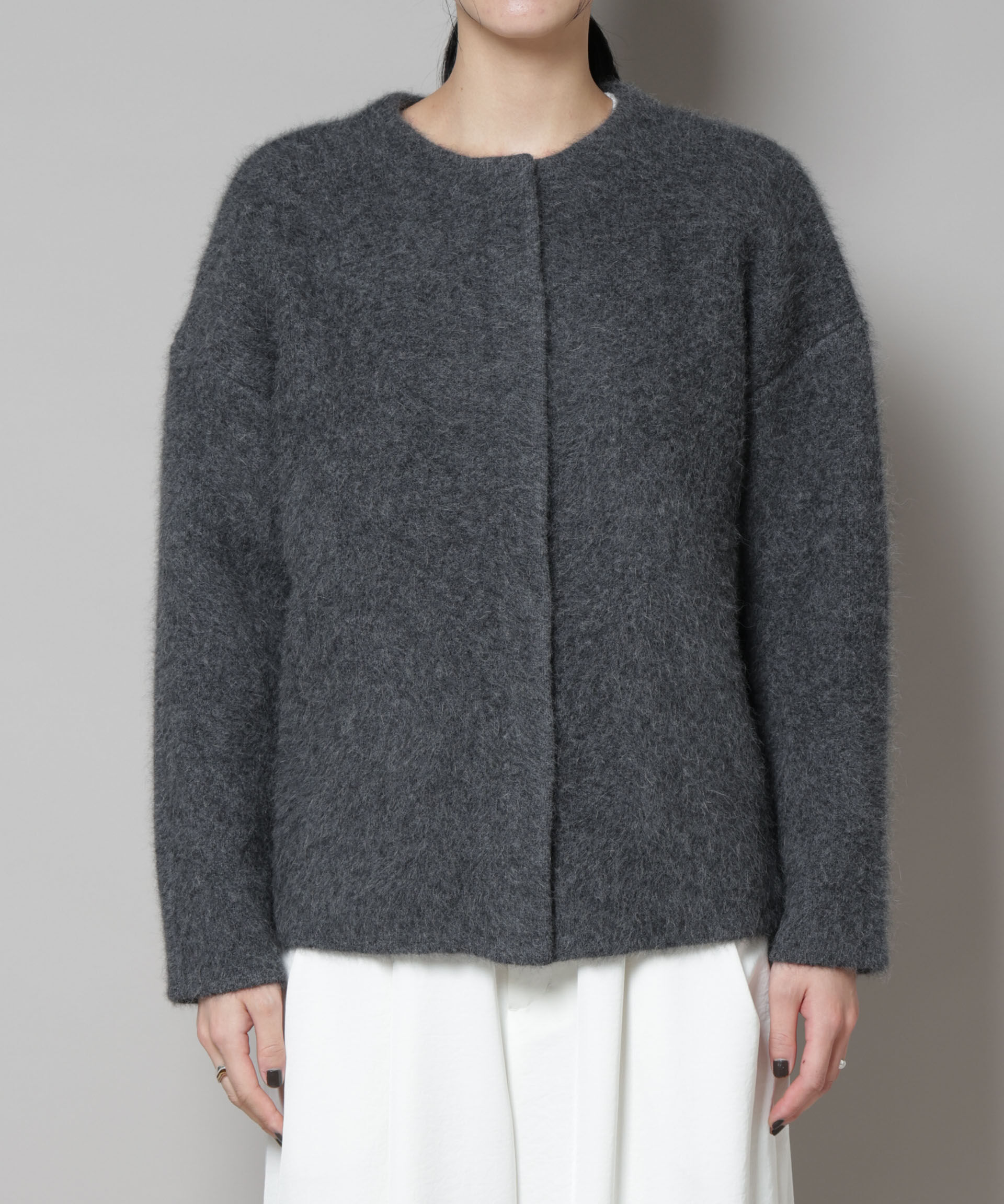 nano･universe「ウォッシャブルフォックスリバーニットジャケット」|ニット・セーター|