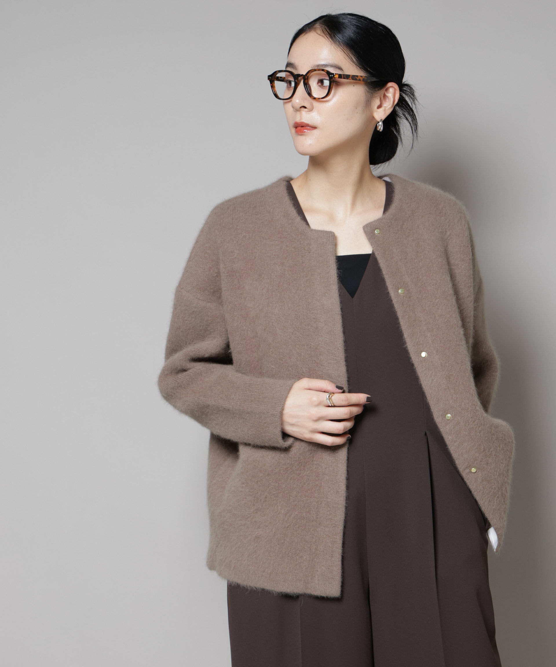 nano･universe「ウォッシャブルフォックスリバーニットジャケット」|ニット・セーター|