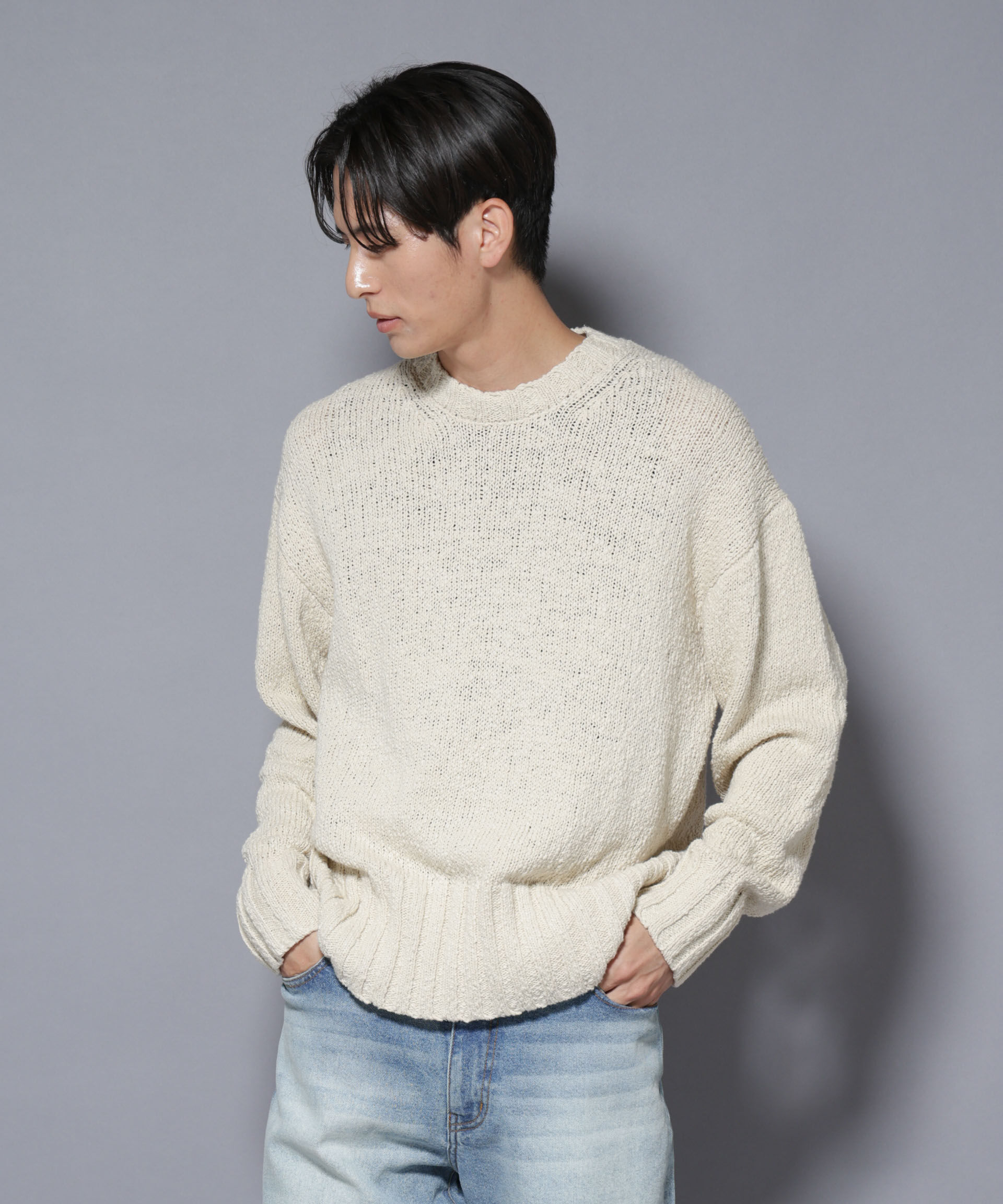 nano･universe「SRUB LILYYARN クルーネックニット」|ニット・セーター|クリーム5