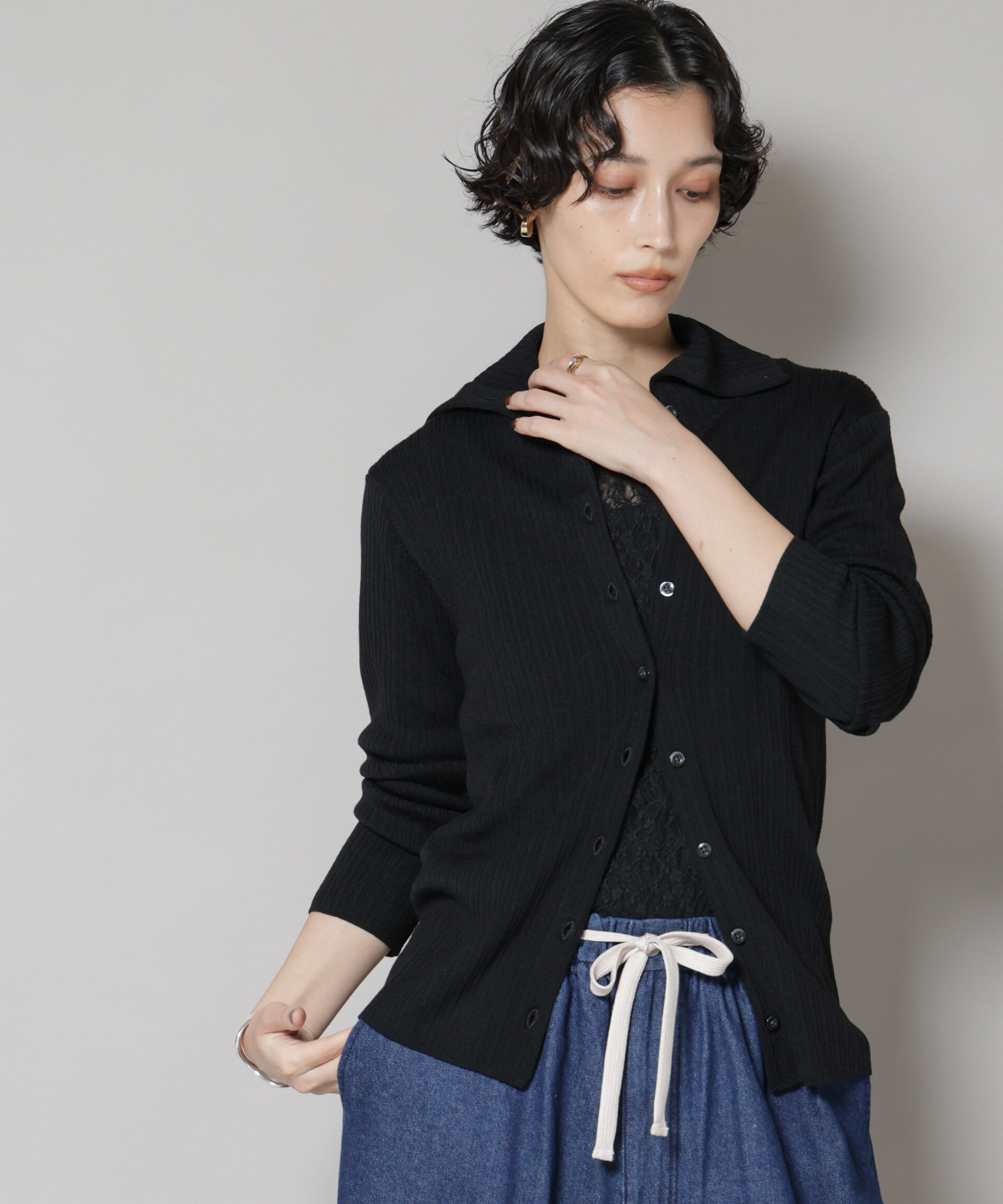 nano･universe「毛玉レスニット3wayリブタートルトップス」|ニット・セーター|