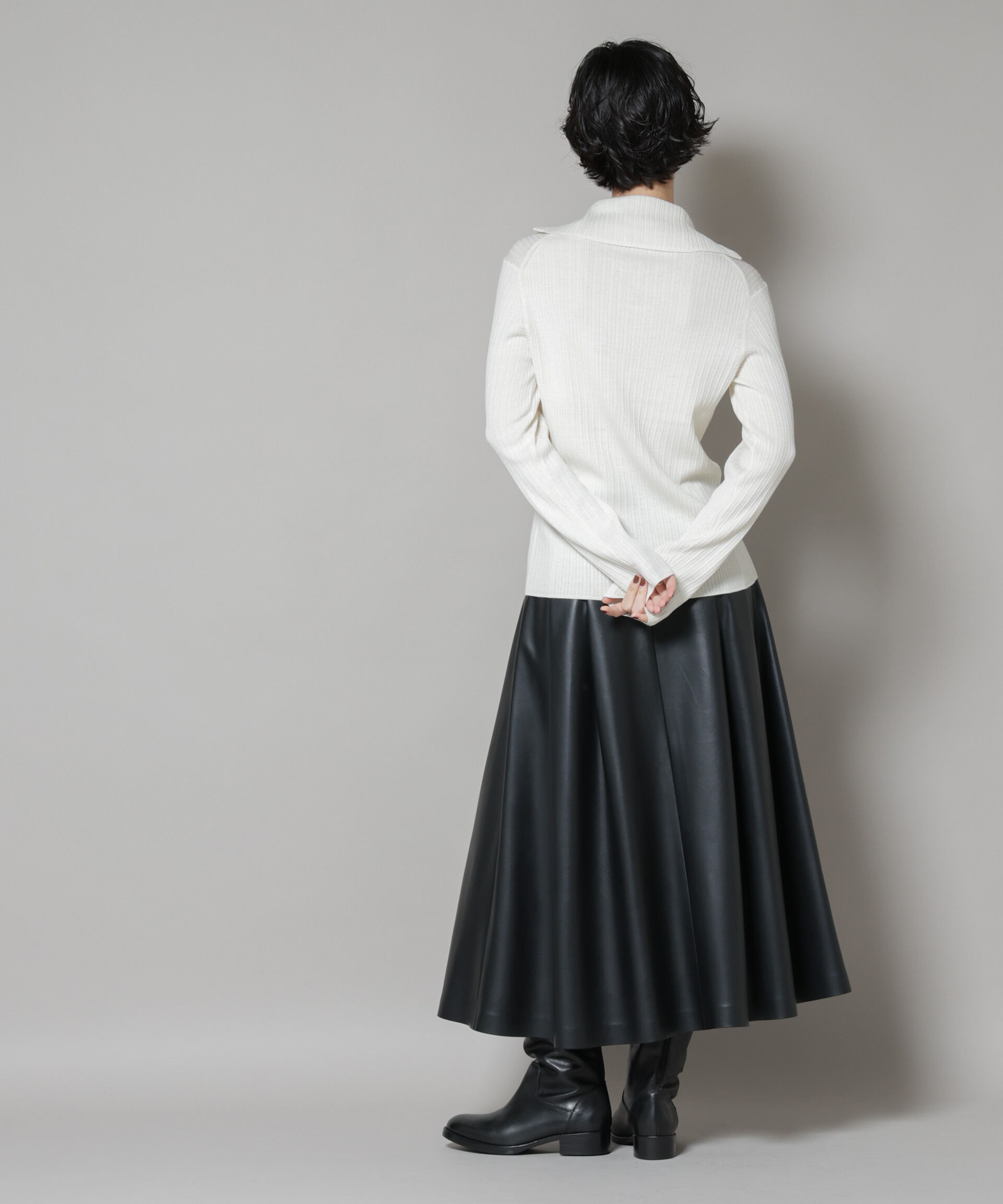 nano･universe「毛玉レスニット3wayリブタートルトップス」|ニット・セーター|