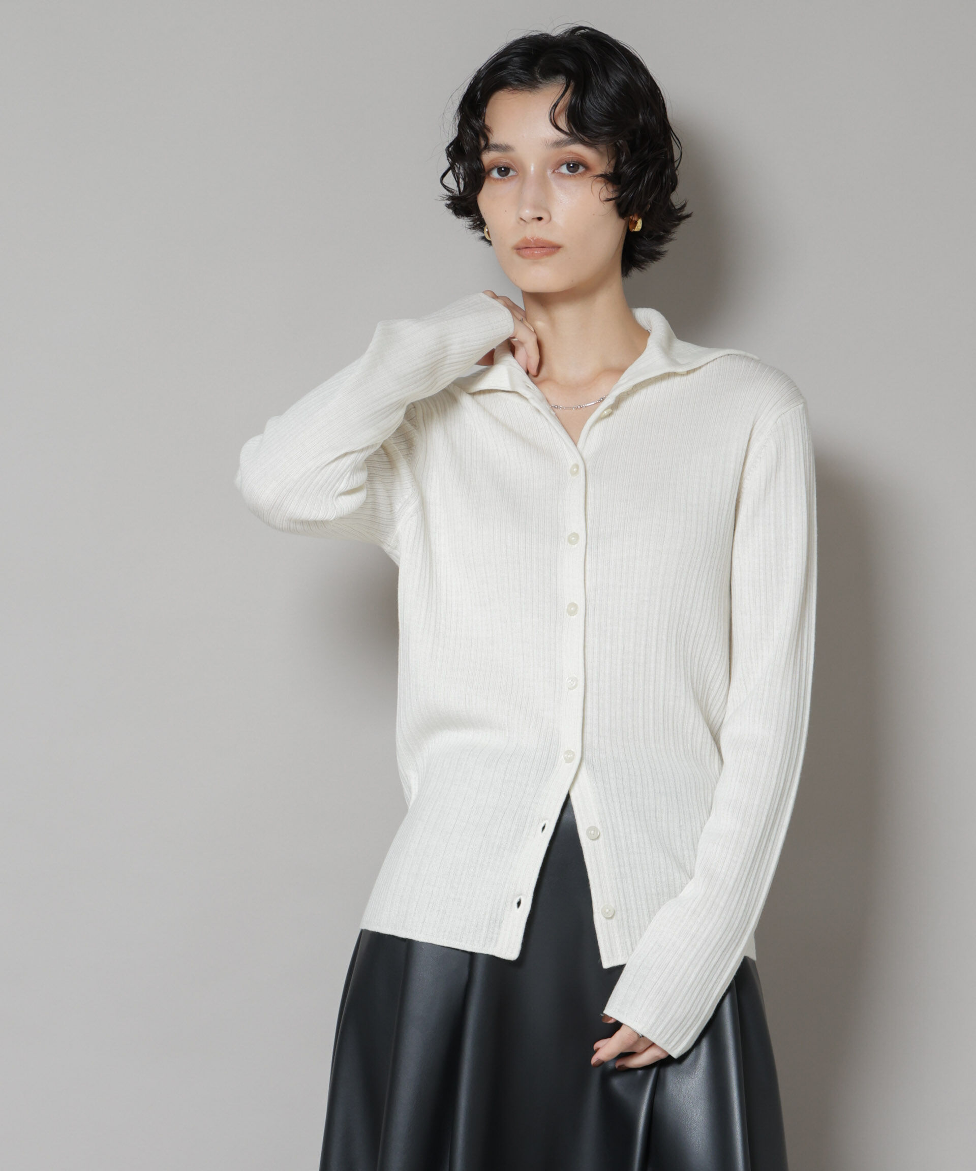 nano･universe「毛玉レスニット3wayリブタートルトップス」|ニット・セーター|