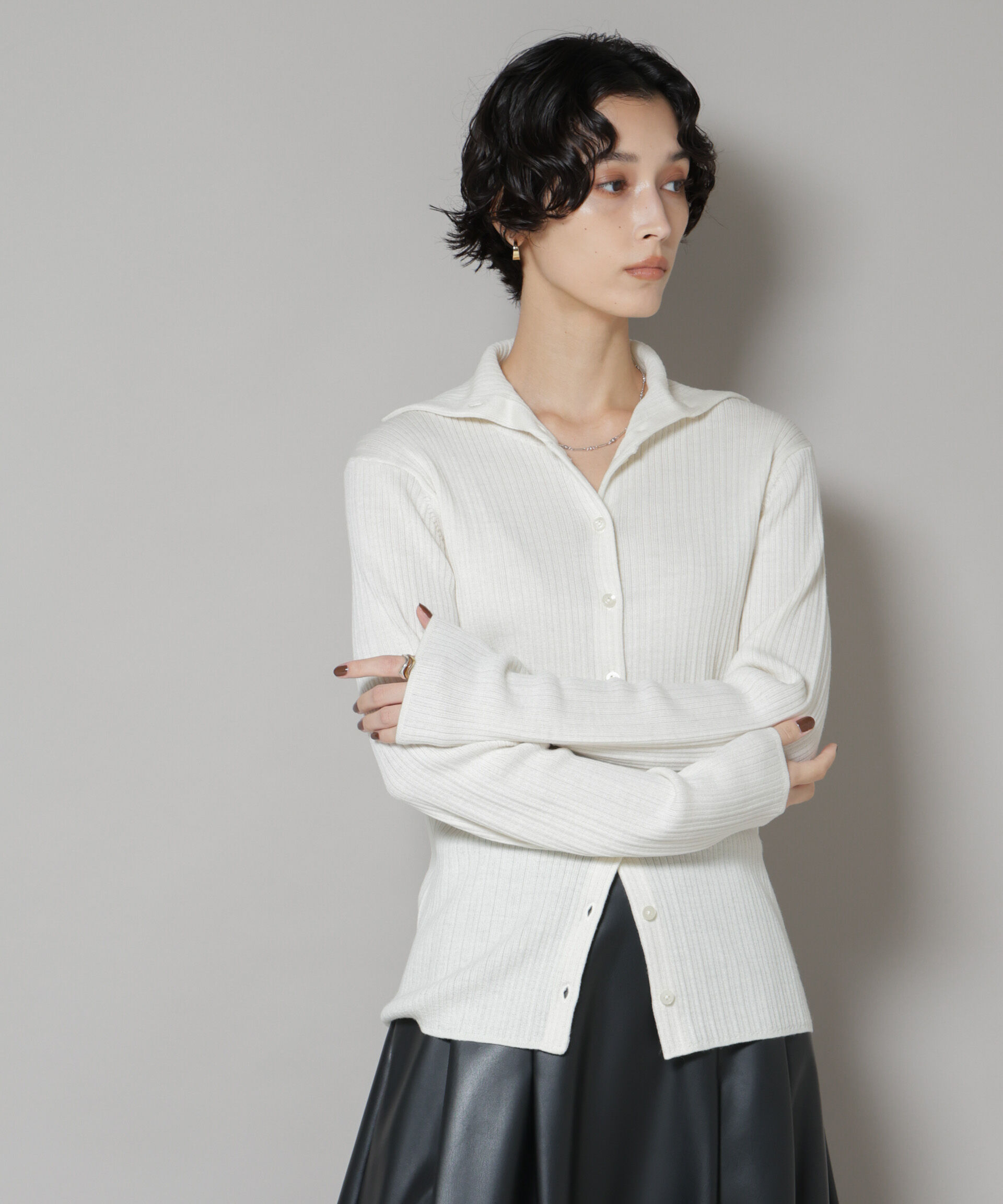 nano･universe「毛玉レスニット3wayリブタートルトップス」|ニット・セーター|