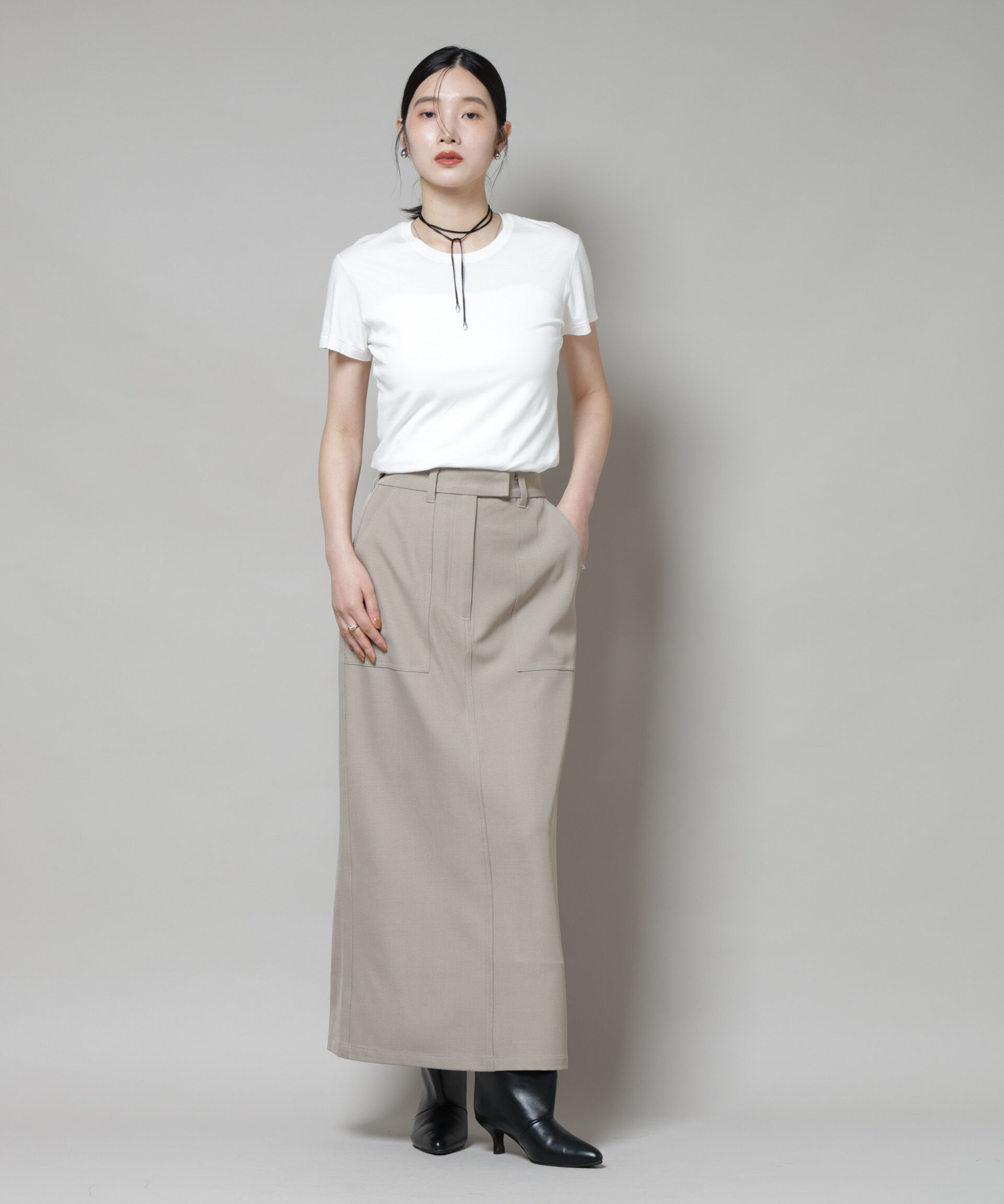 nano･universe「ポケットディティールナロースカート(セットアップ可)」|スカート|