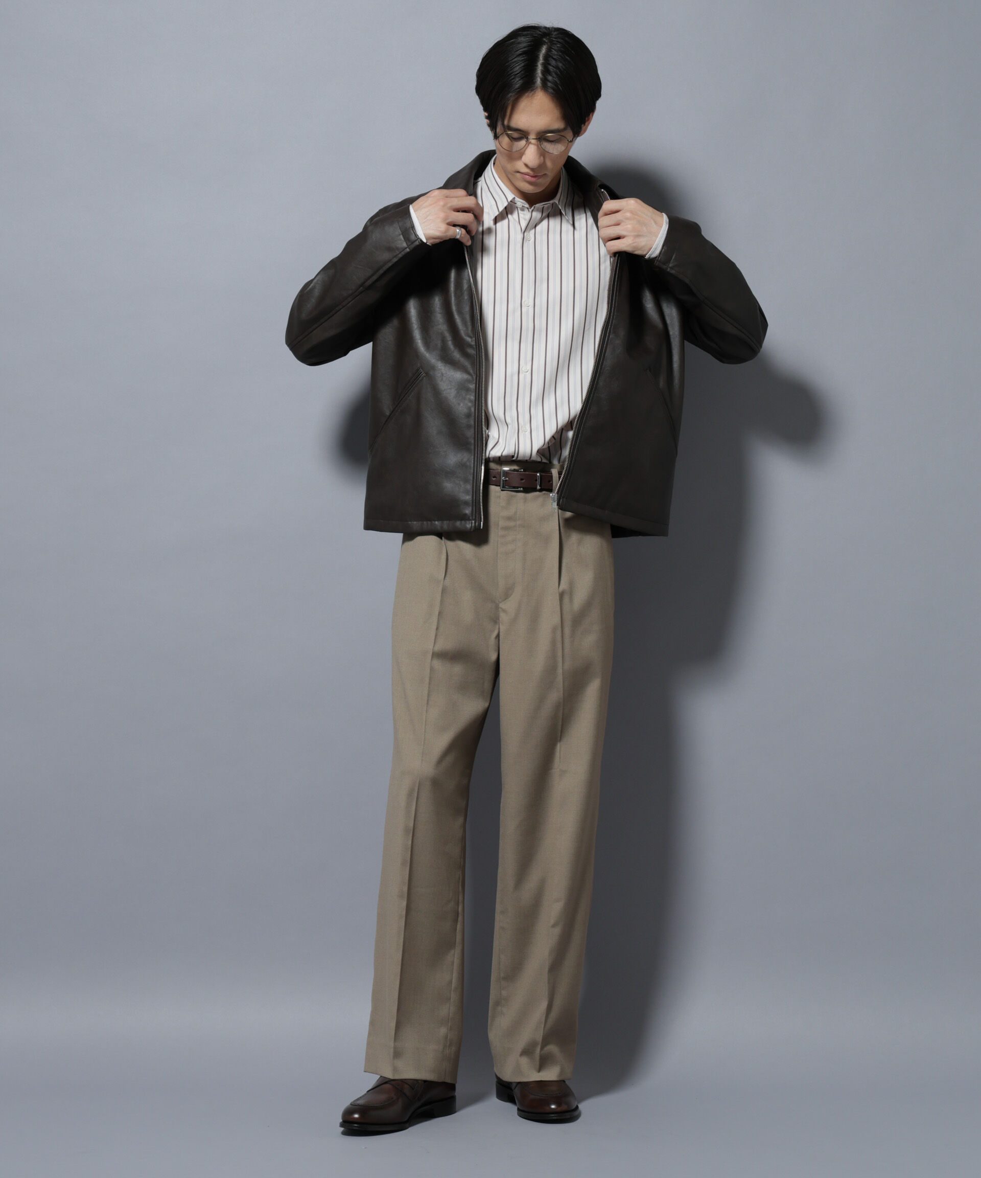 nano･universe「DELEGANTEエアリーサキソニー/CHK/ST ストレートFITパンツ(セットアップ可)」|チノ|