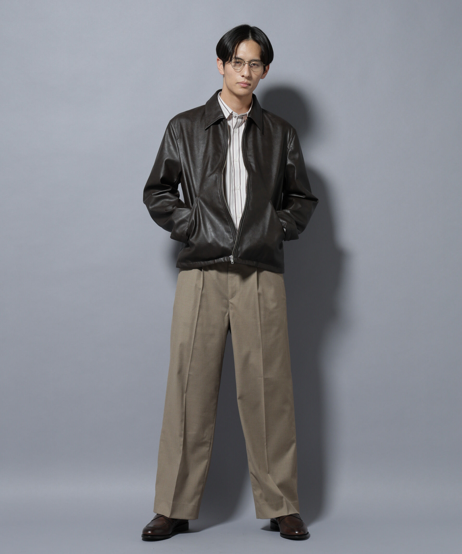 nano･universe「DELEGANTEエアリーサキソニー/CHK/ST ストレートFITパンツ(セットアップ可)」|チノ|