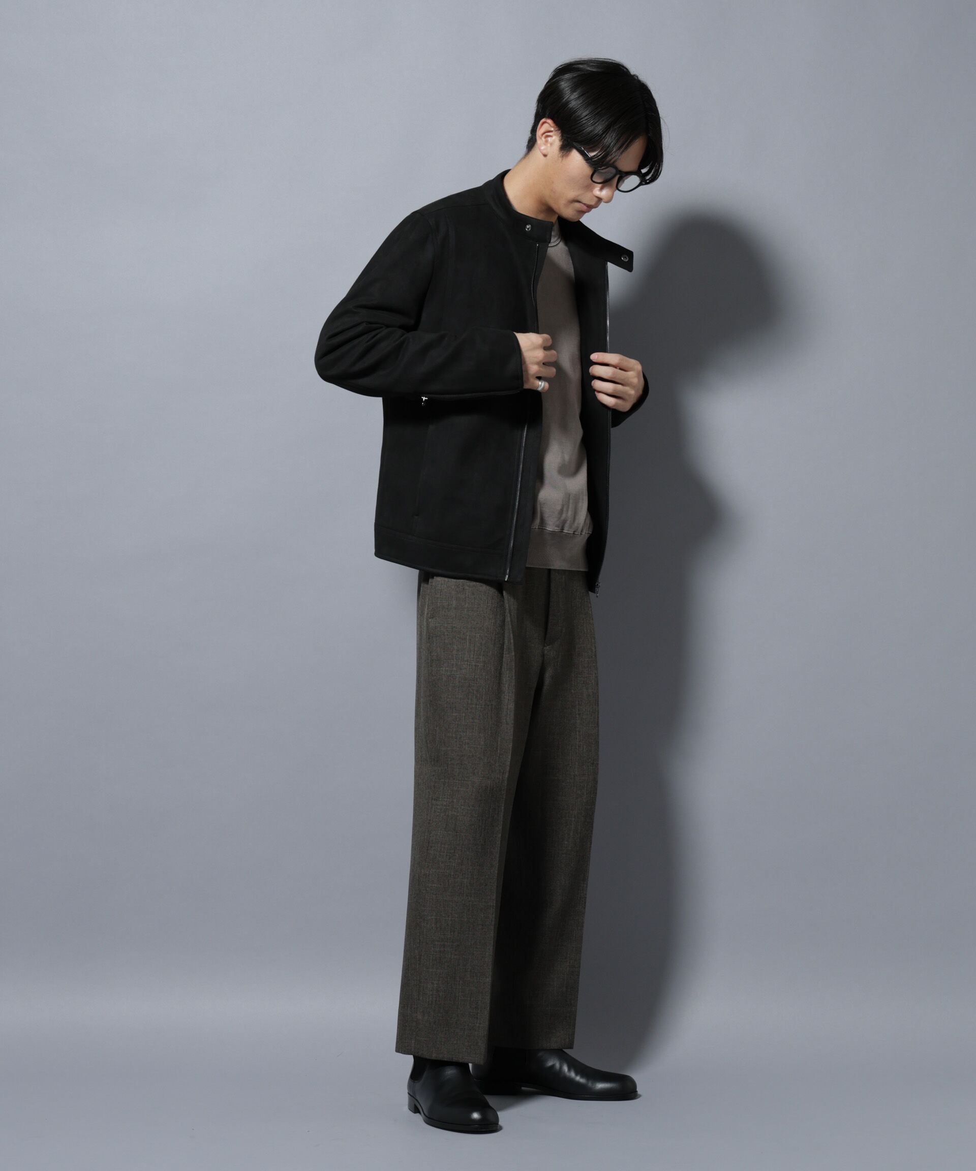 nano･universe「「大人のワイドパンツ」シャークスキンイージースラックス」|チノ|