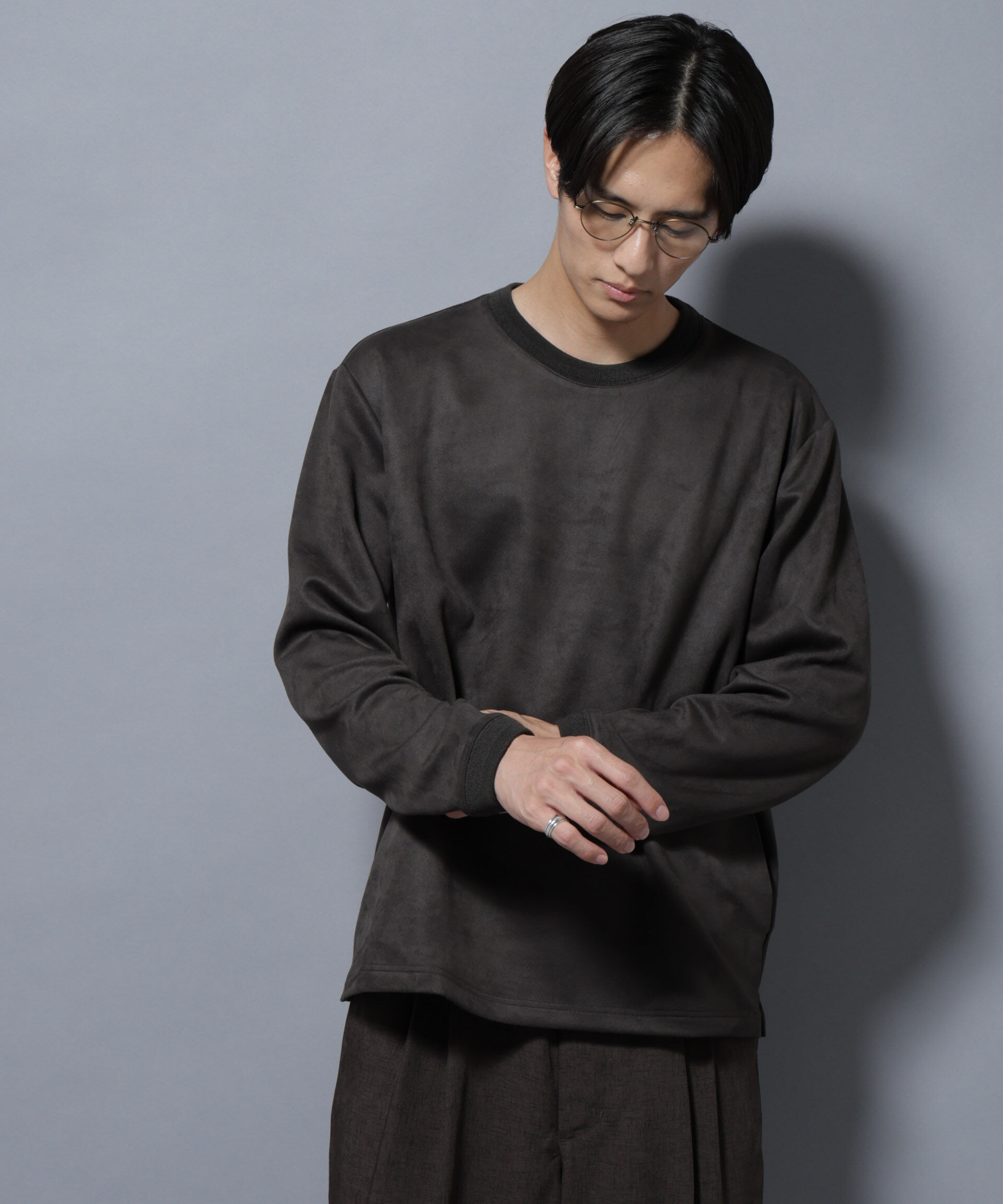 nano･universe「フェイクスエードプルオーバー 長袖」|Tシャツ・カットソー|