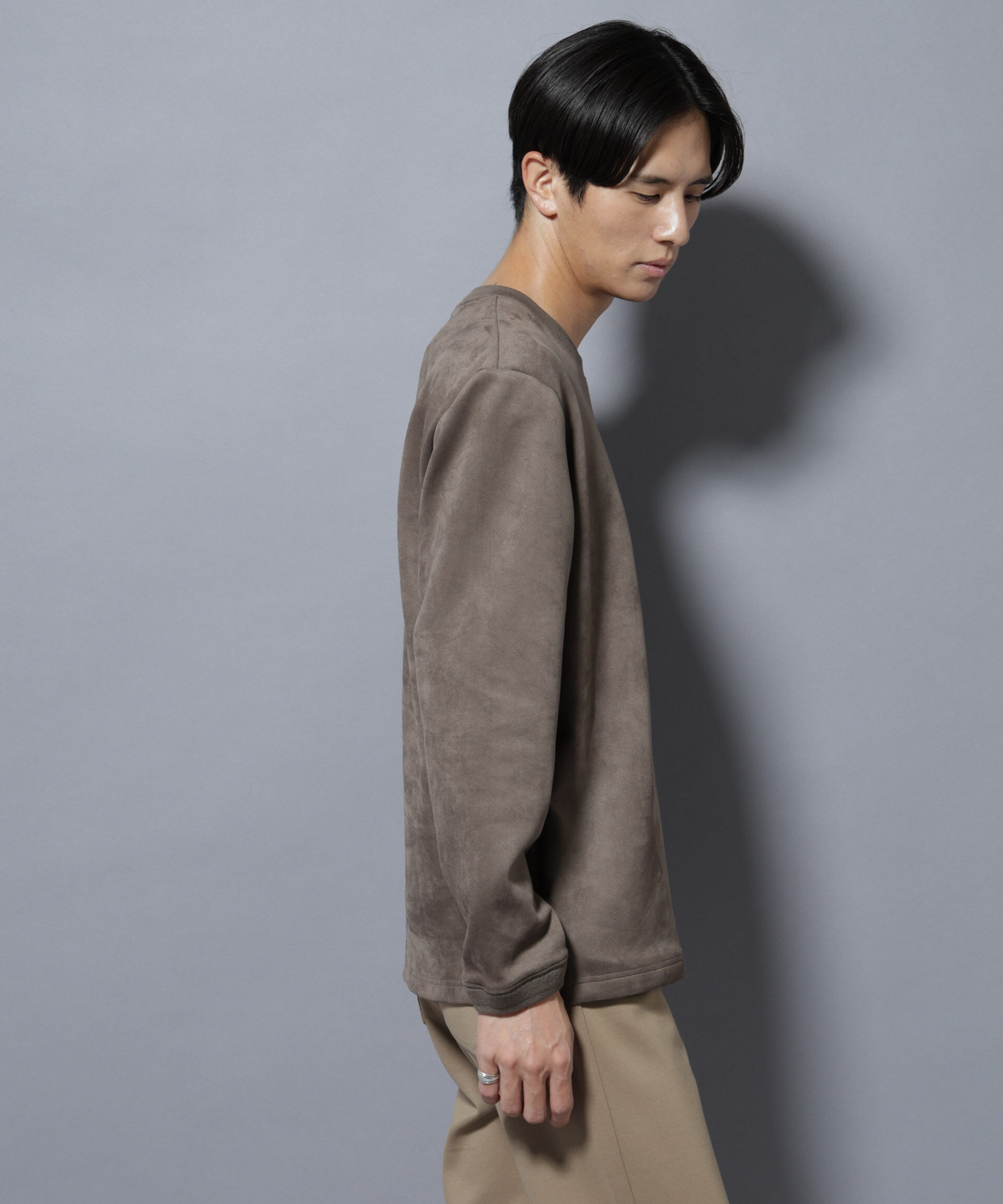 nano･universe「フェイクスエードプルオーバー 長袖」|Tシャツ・カットソー|