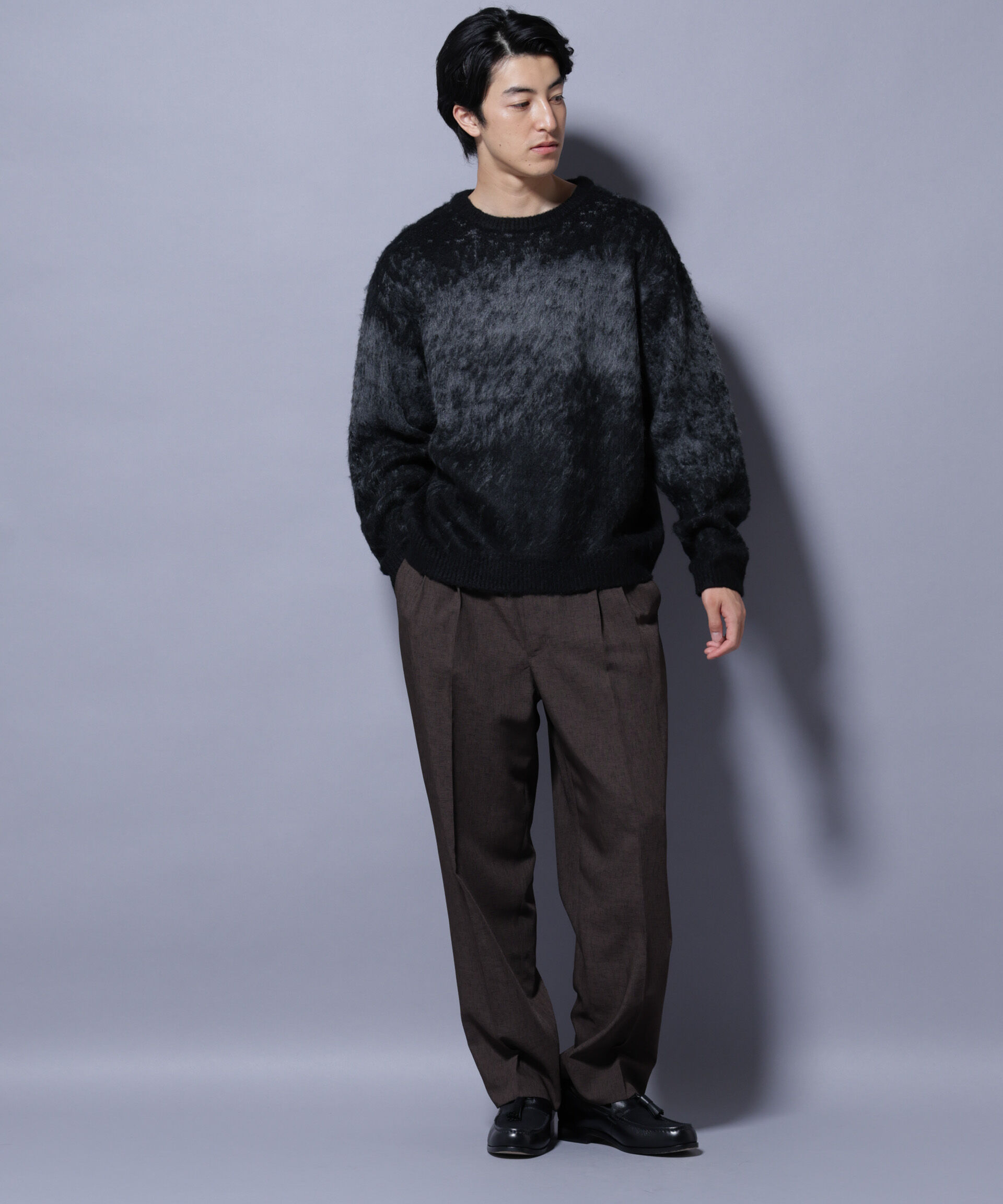 nano･universe「アート柄クルーネックニット1 シックカラー」|ニット・セーター|